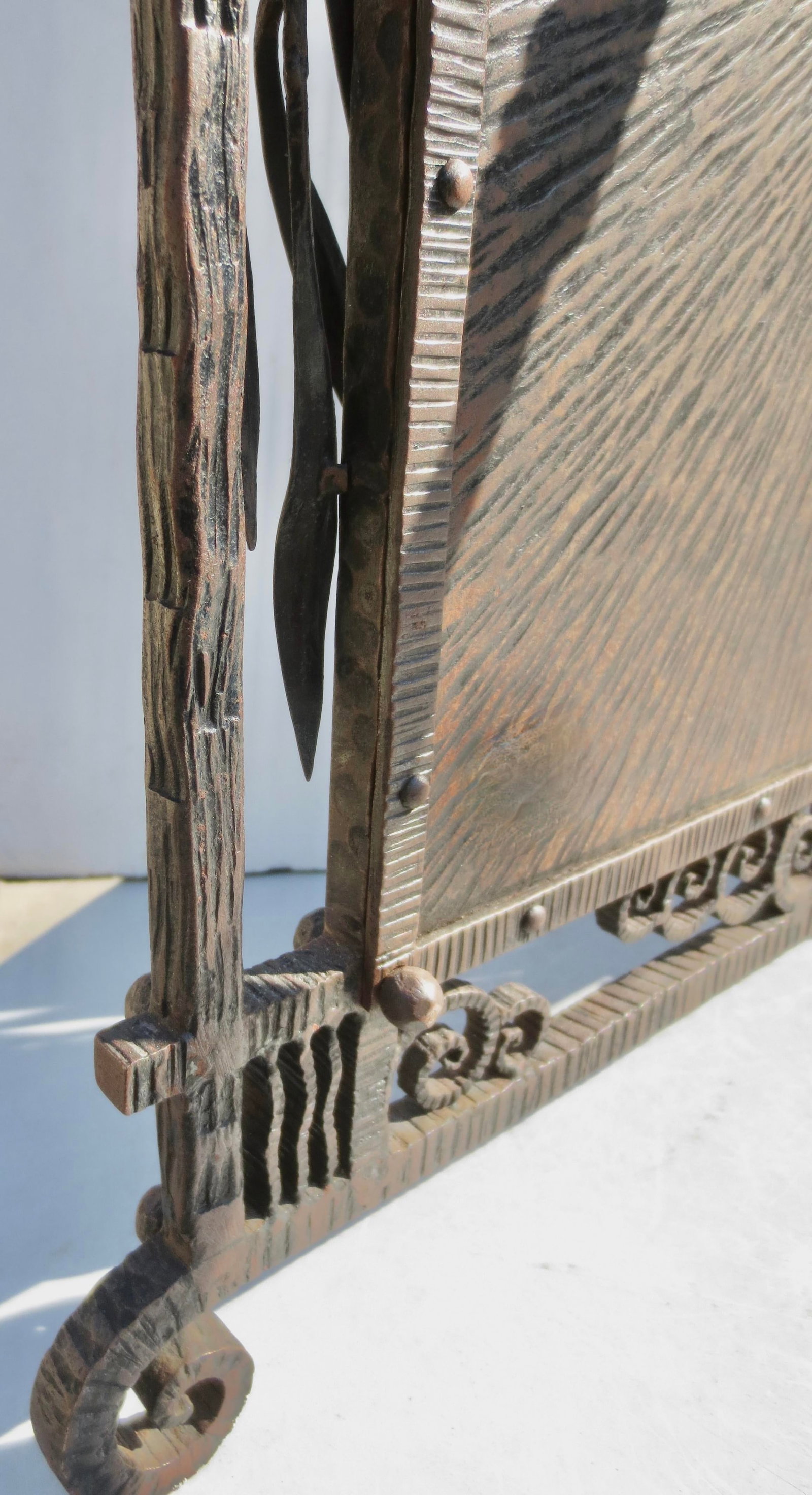 Antique French Iron Art Deco Table Mirror Circa 1920s - 12