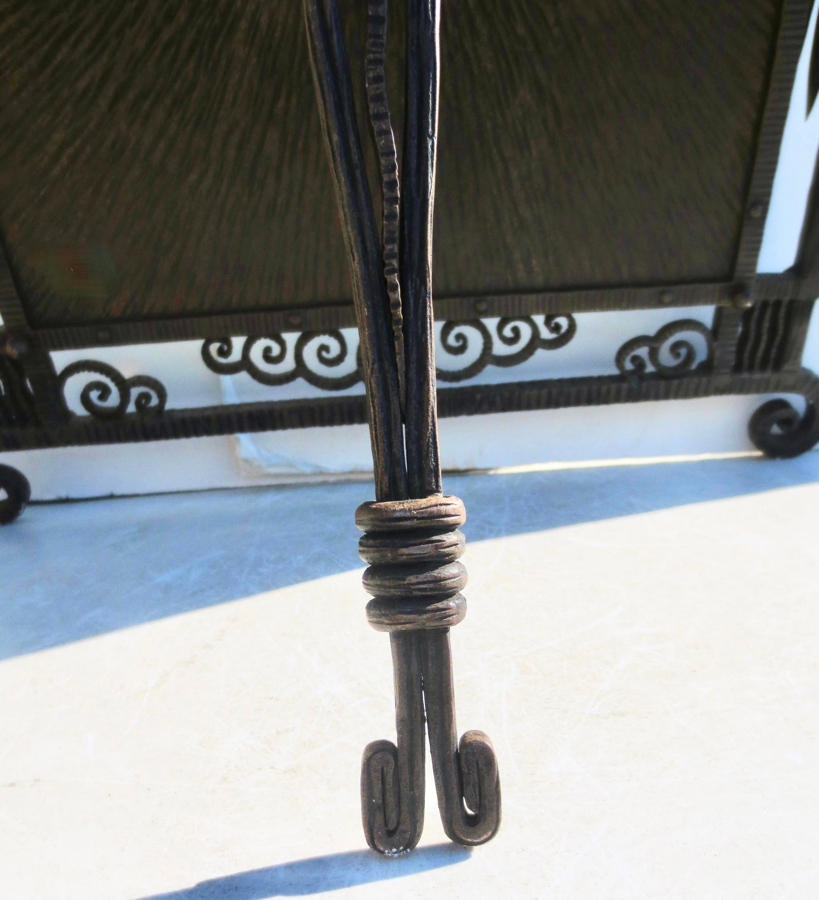 Antique French Iron Art Deco Table Mirror Circa 1920s - 15