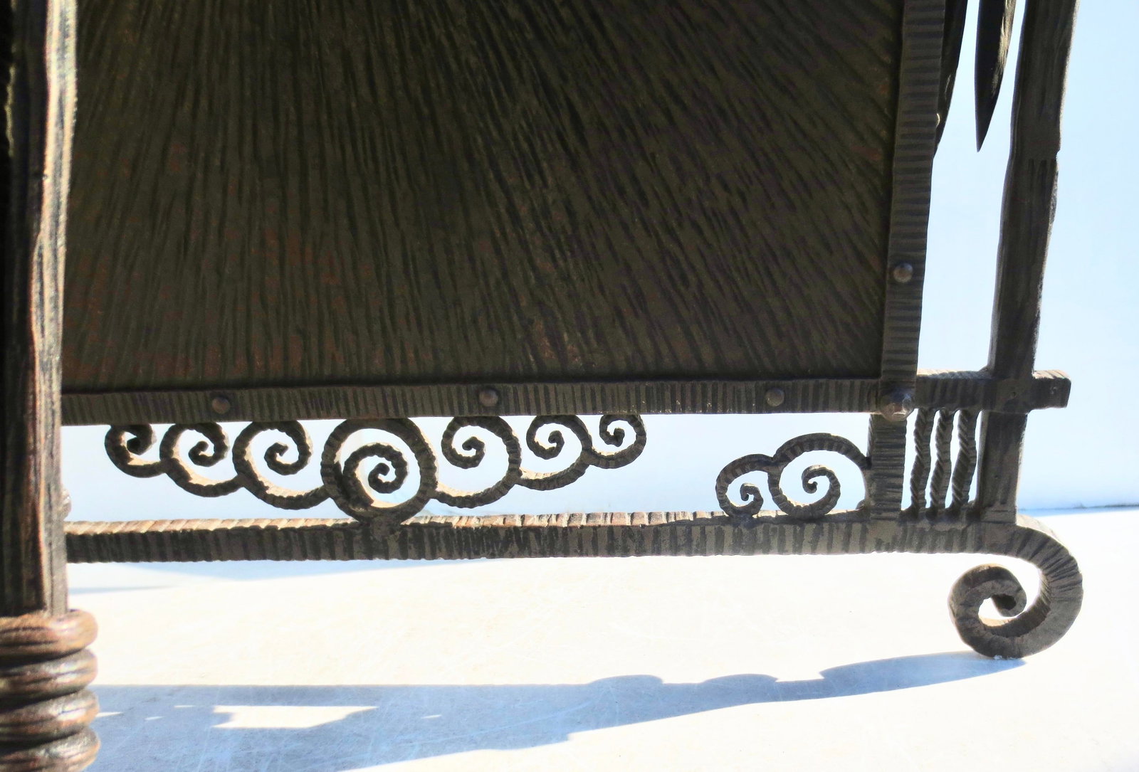 Antique French Iron Art Deco Table Mirror Circa 1920s - 16