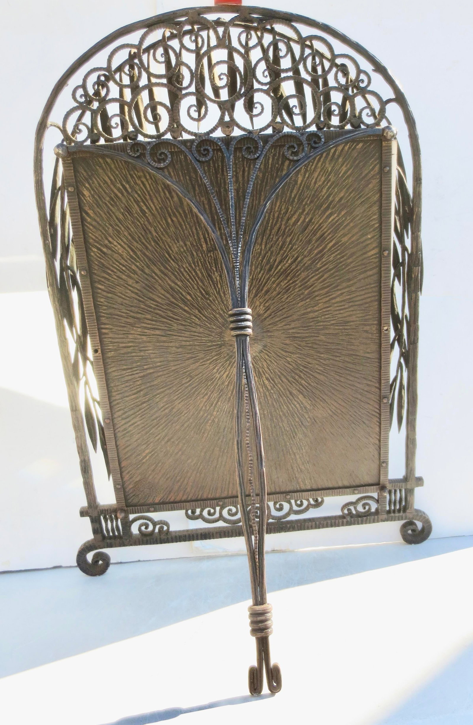 Antique French Iron Art Deco Table Mirror Circa 1920s - 2