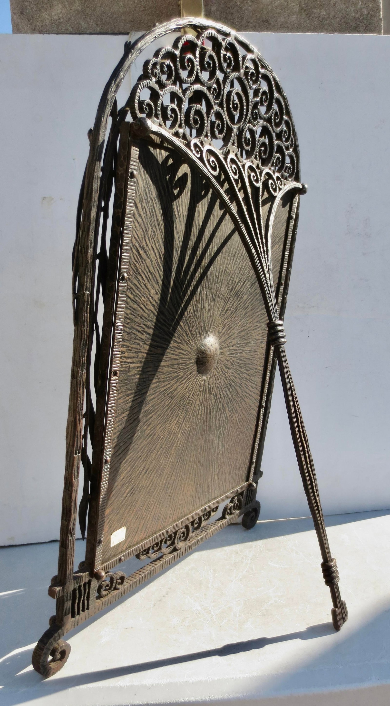 Antique French Iron Art Deco Table Mirror Circa 1920s - 7
