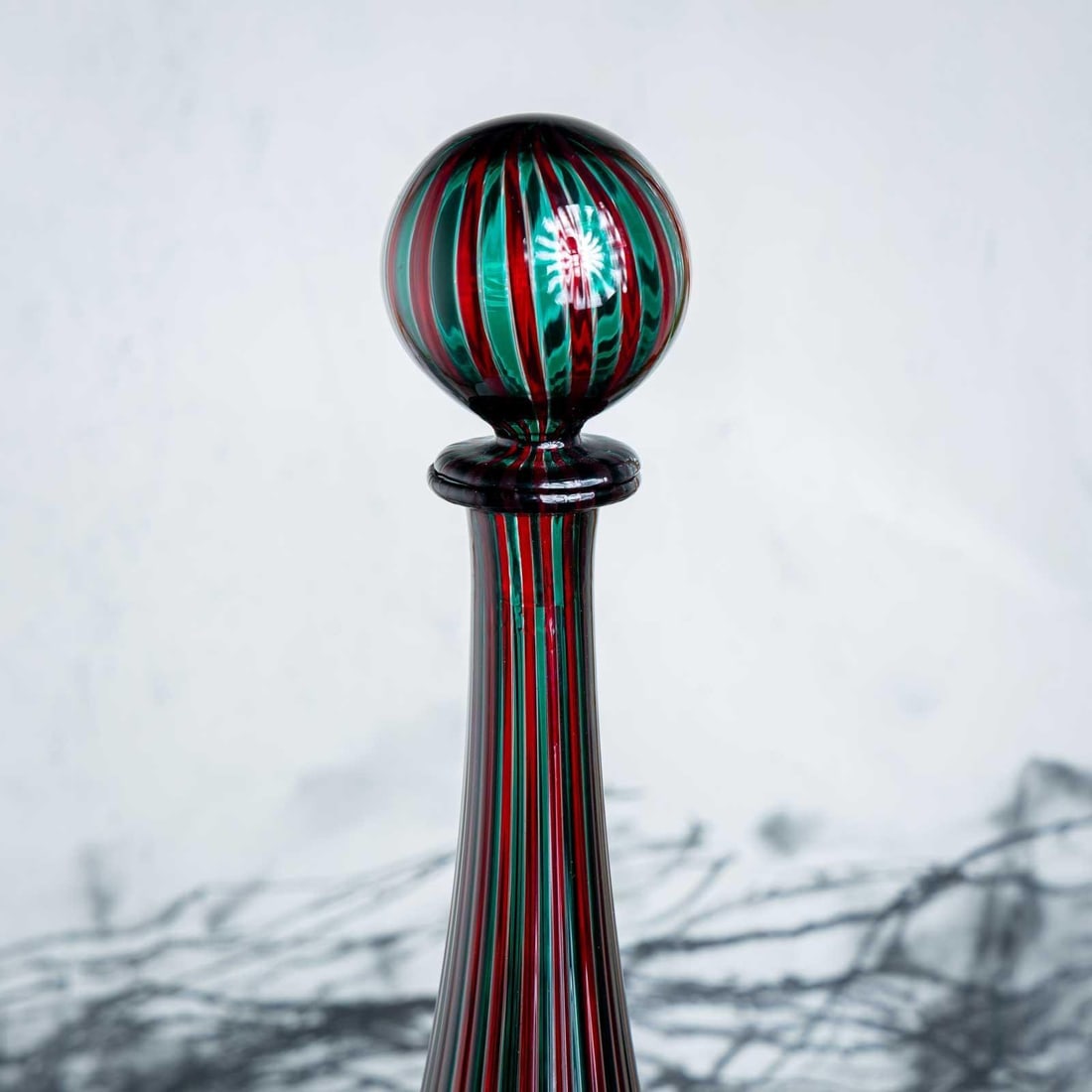 Red-green Carafe by Venini, Italy 1990 - 3