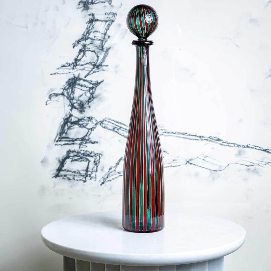 Red-green Carafe by Venini, Italy 1990 - 6