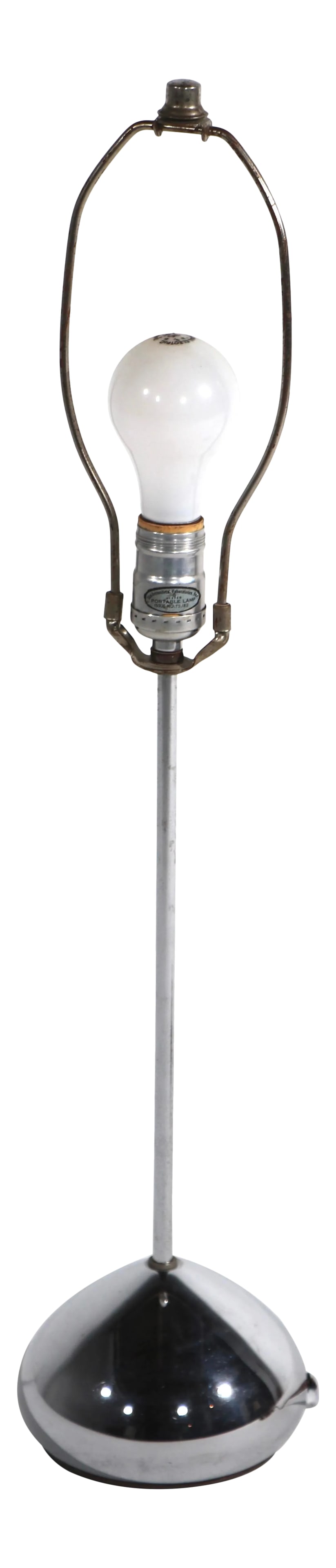 Postmodern Chrome Base Table Lamp Att. To Sonneman: Classic 1970's chrome base table lamp, on very good, original, clean and working condition. The lamp accepts a standard size screw in bulb. Attributed to George Kovacs, unsigned, shade not included.