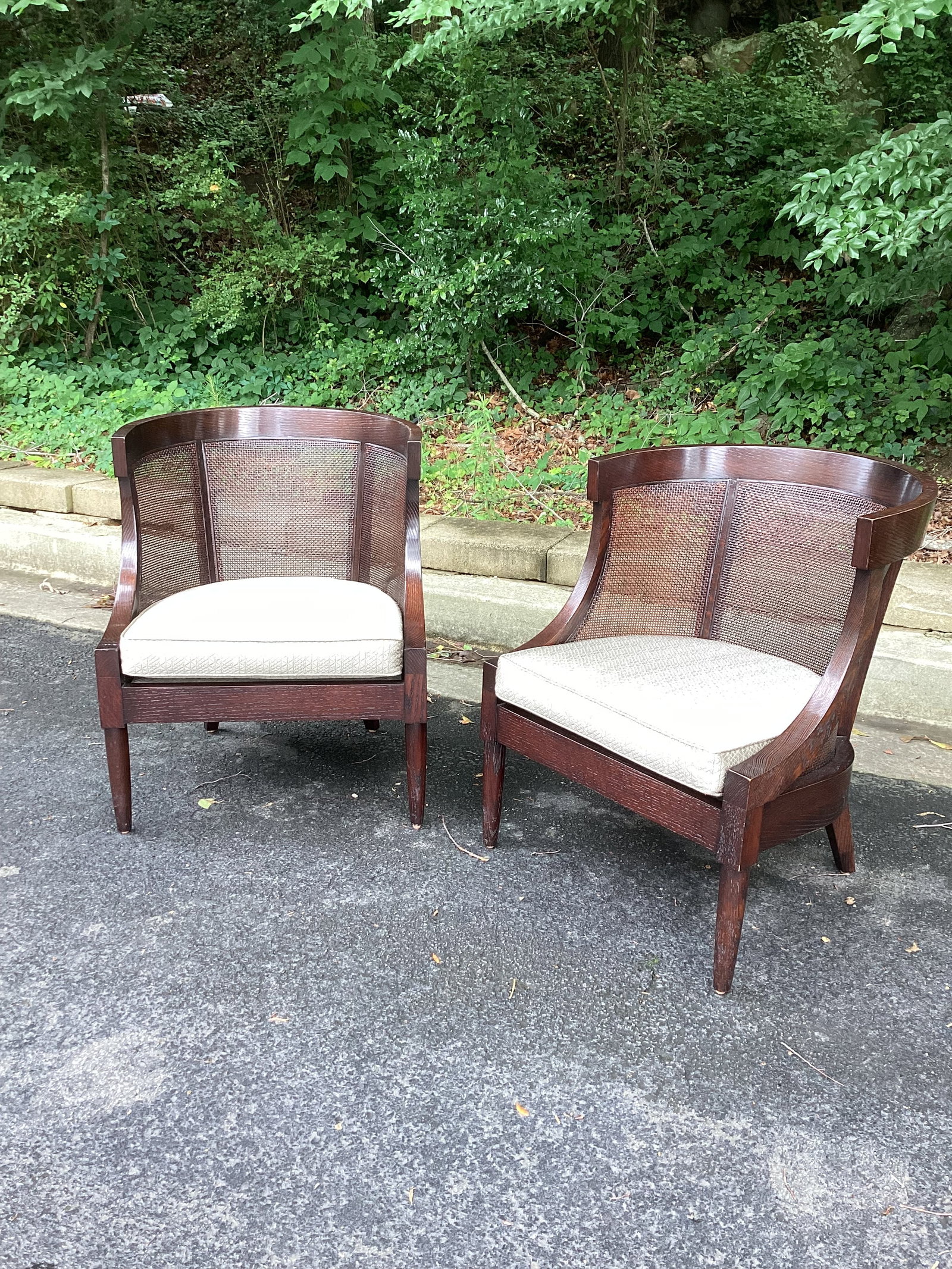 Late 20th Century Dessin Fournir Art Deco Style Cane Accent Chairs – Pair - 12