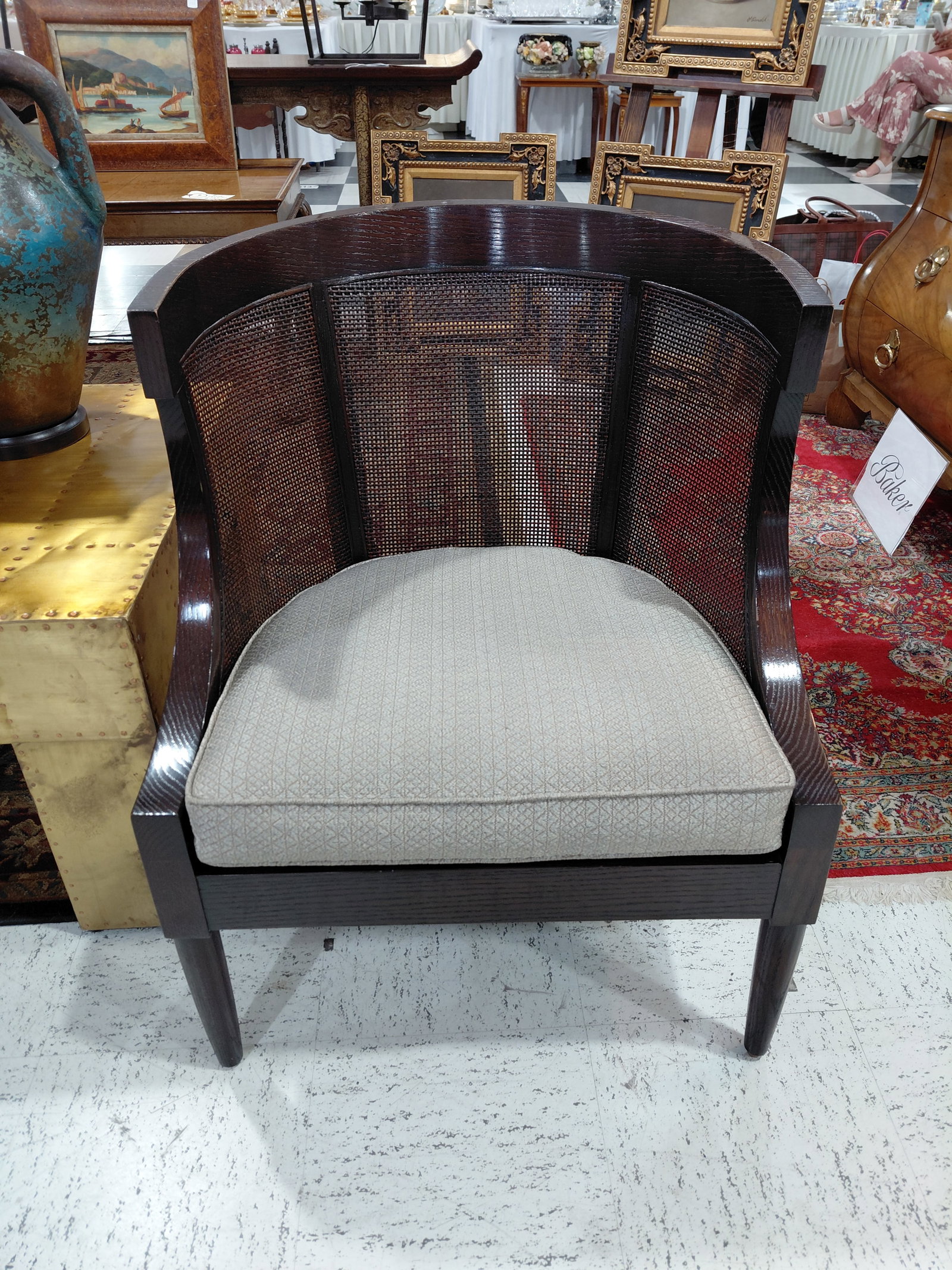 Late 20th Century Dessin Fournir Art Deco Style Cane Accent Chairs – Pair - 16
