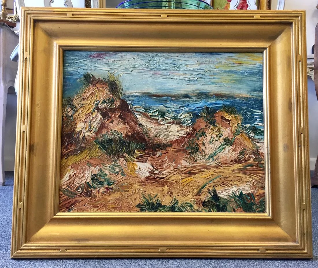 1963 Original Signed "Fire Island" Impasto Painting - 4