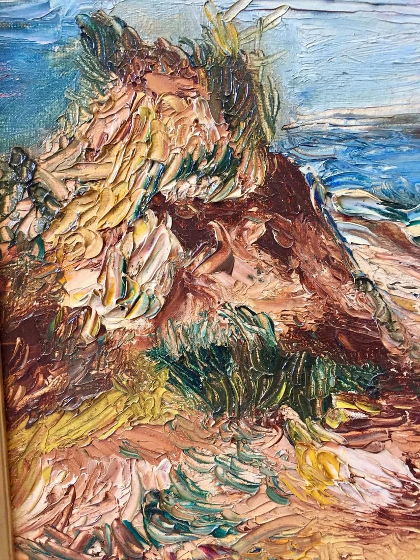 1963 Original Signed "Fire Island" Impasto Painting - 6