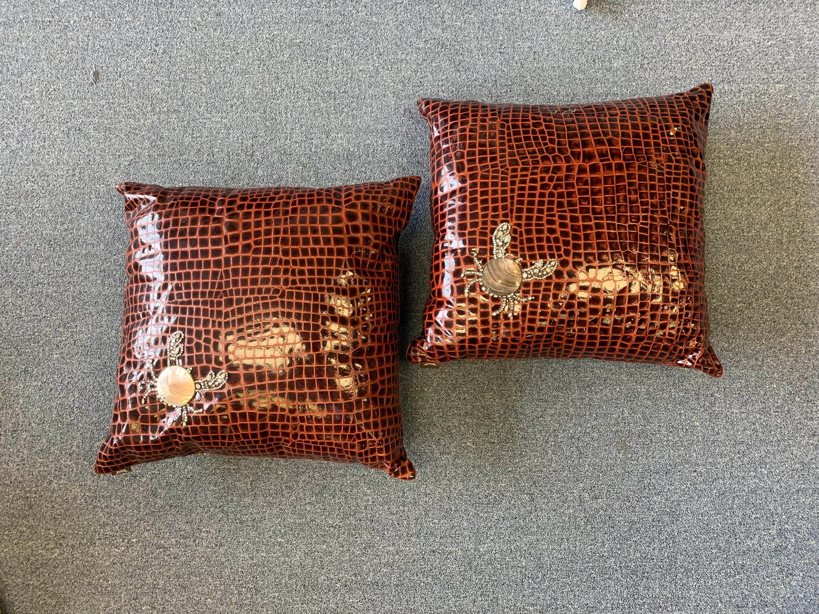 Ankasa Faux Crocodile Embellished Pillows - a Pair - 10