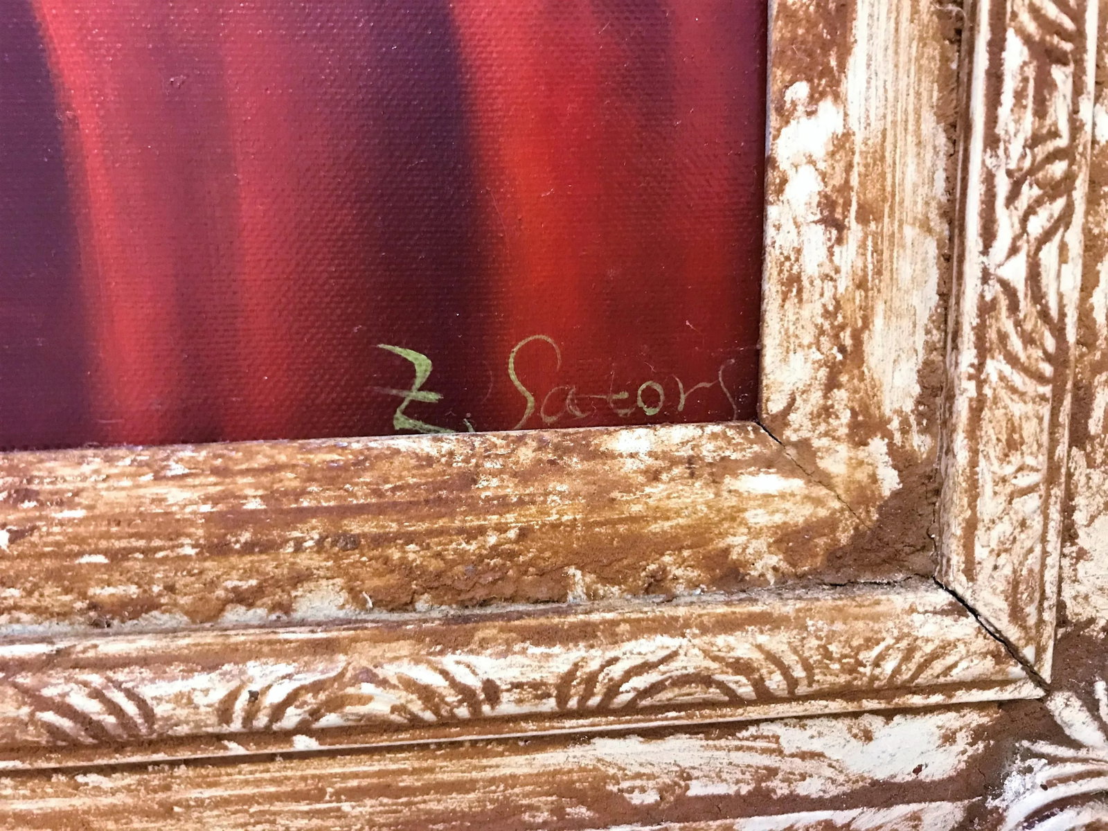 Signed "Z. Sators" Still Life Painting on Canvas With Frame - 6