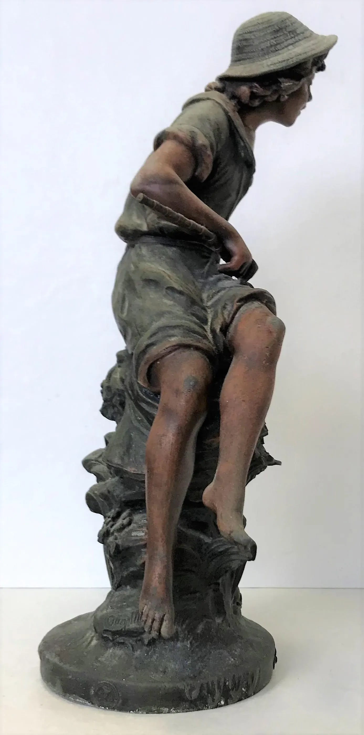 Replica of 19th Century French Artist Auguste Moreau's Sculpture Signed 'PÃªcheur' - 4