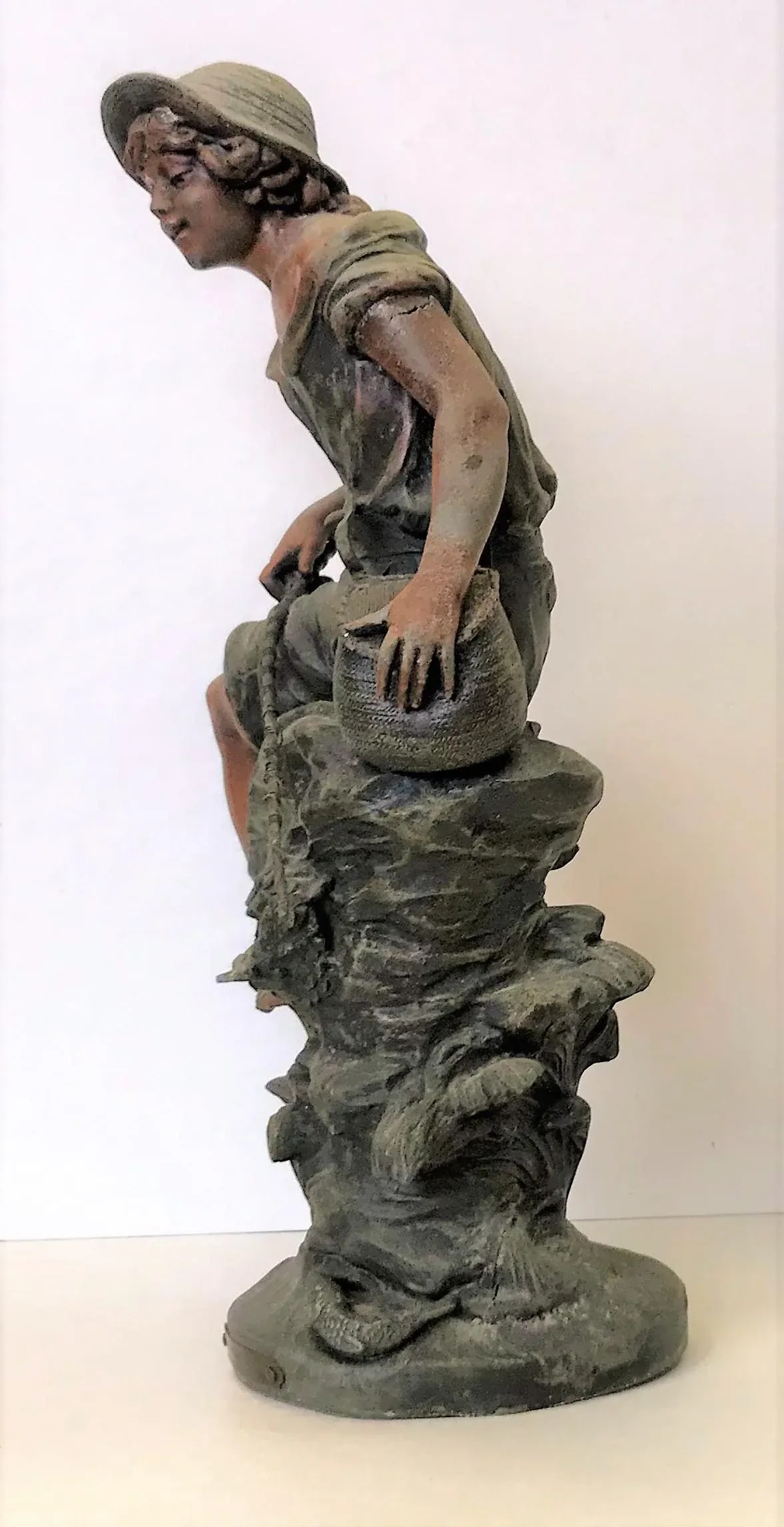 Replica of 19th Century French Artist Auguste Moreau's Sculpture Signed 'PÃªcheur' - 7