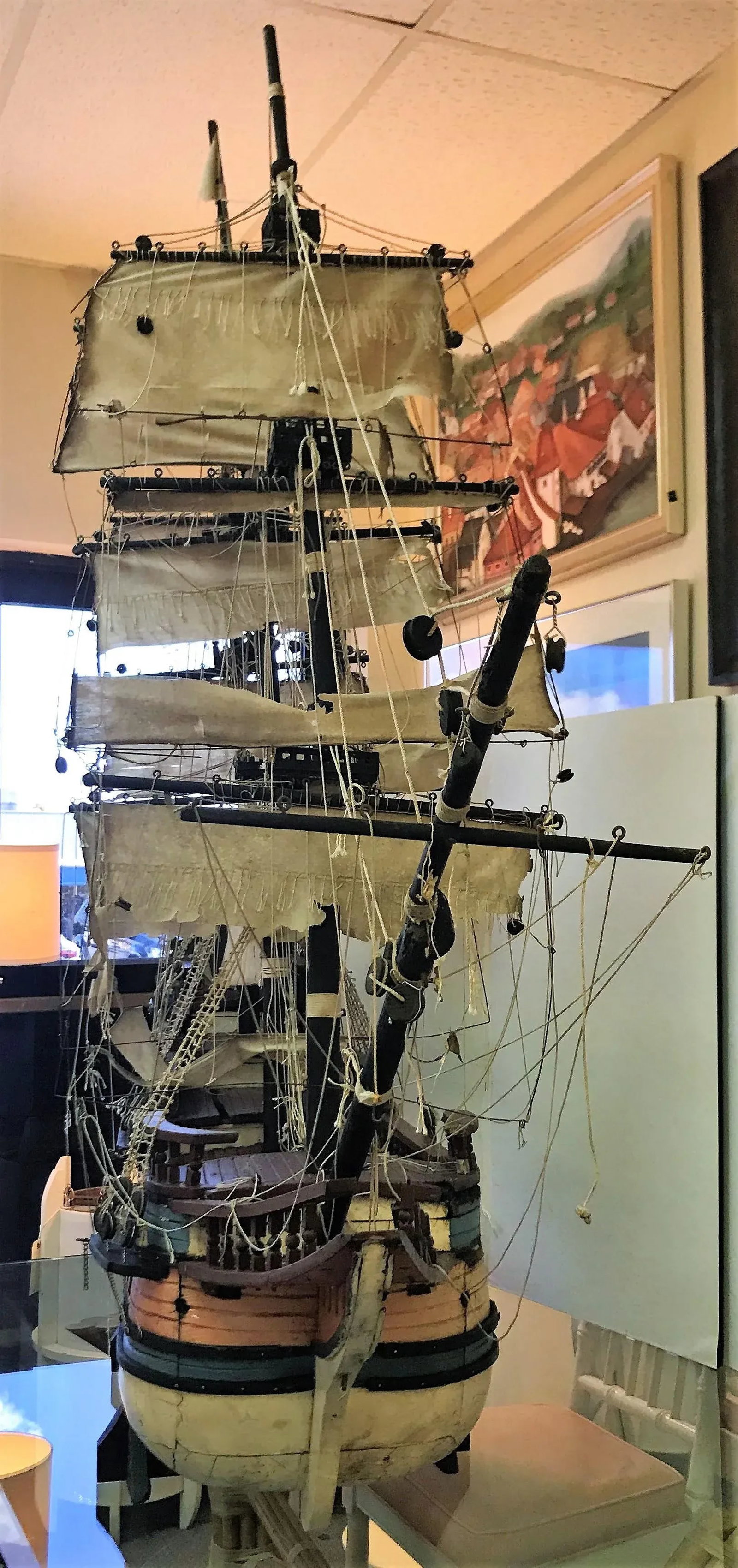 Large Scale Antique Model Ship Circa Early 1900s - 12
