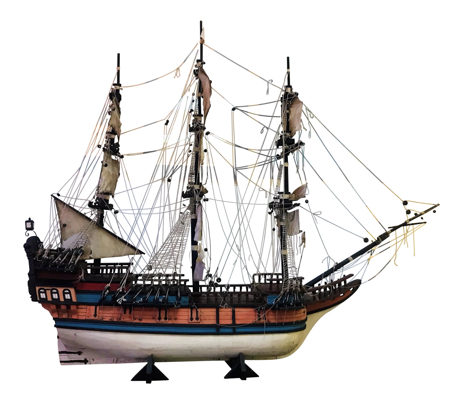 Large Scale Antique Model Ship Circa Early 1900s (1 of 13)