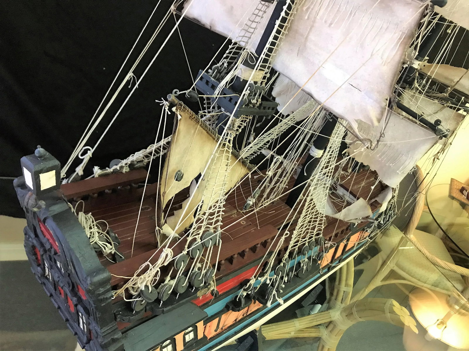 Large Scale Antique Model Ship Circa Early 1900s - 3