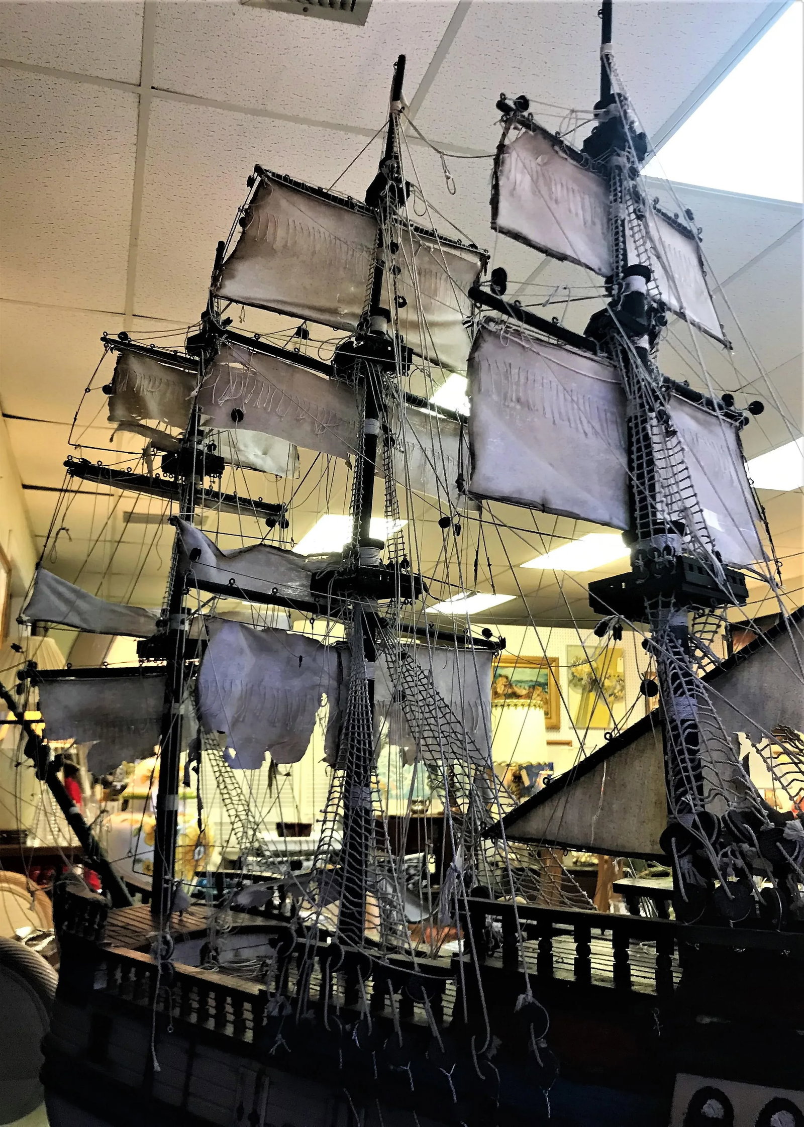Large Scale Antique Model Ship Circa Early 1900s - 8