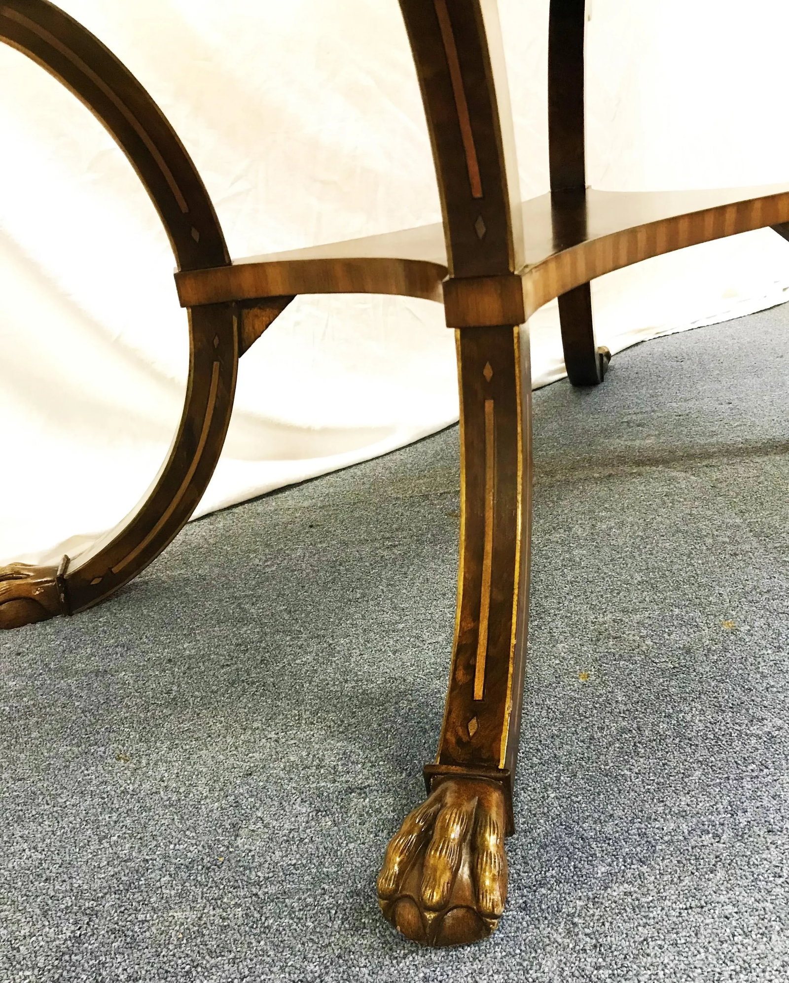 Regency Style Reproduction Faux Bois Painted Drop Leaf Sofa Table/ Desk - 6
