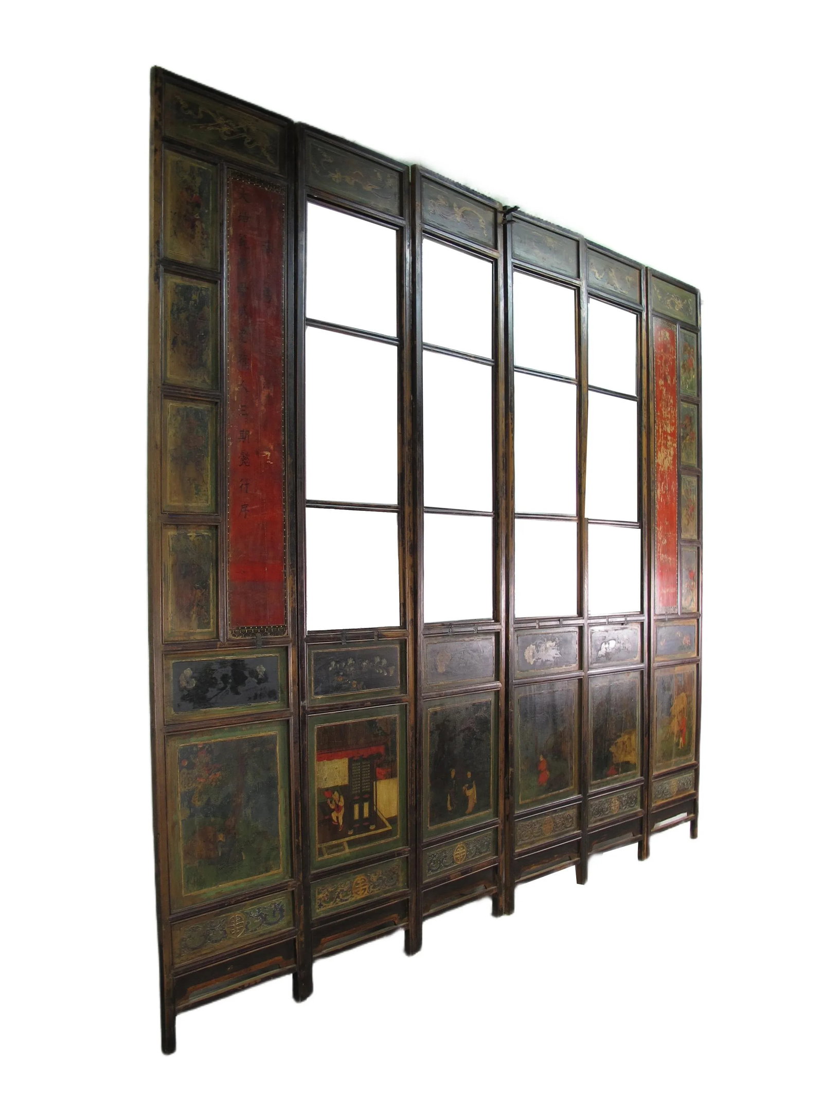 Mid 19th Century Hand Painted Room Divider - Set of 6 - 2