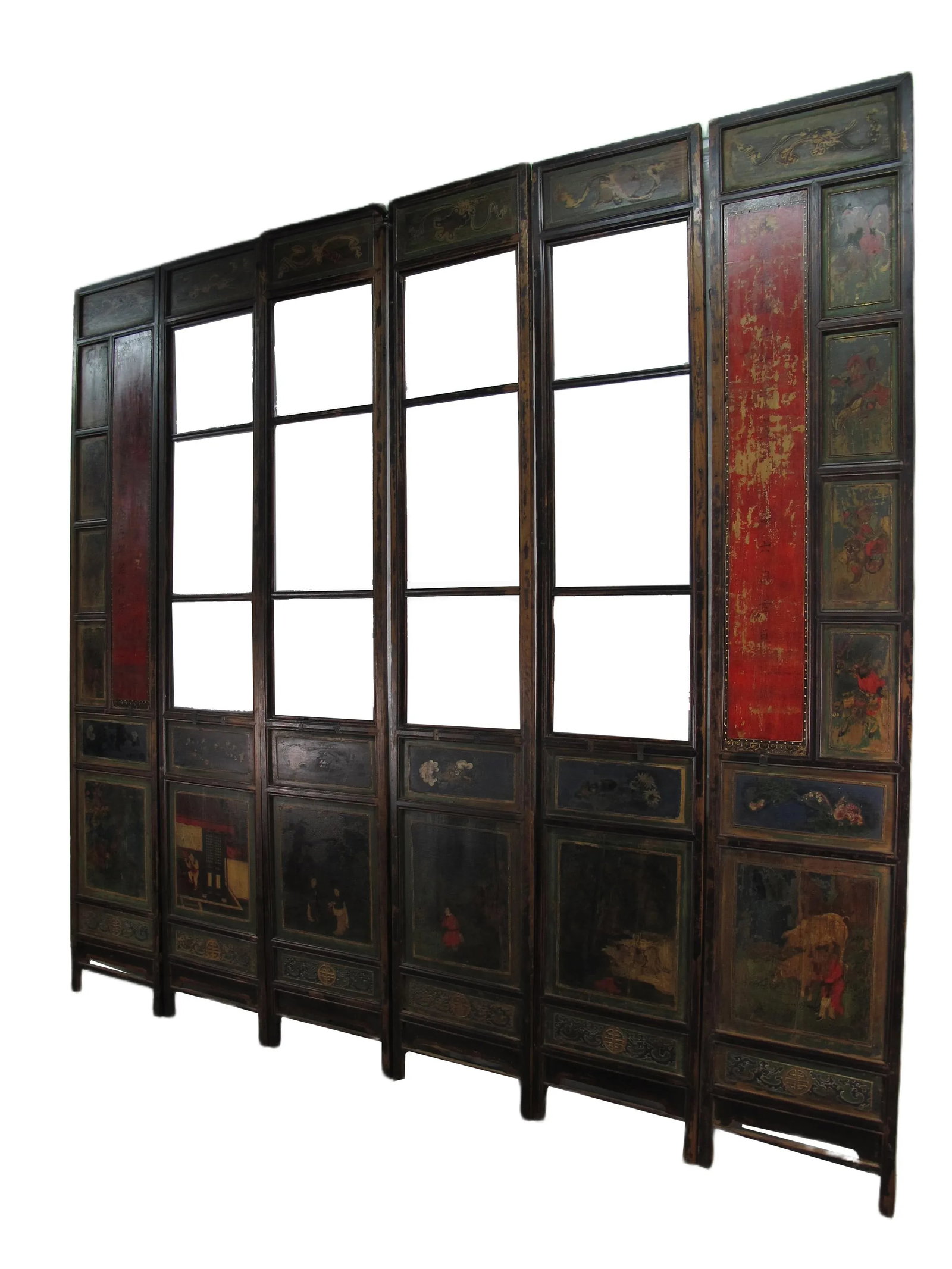 Mid 19th Century Hand Painted Room Divider - Set of 6 - 3