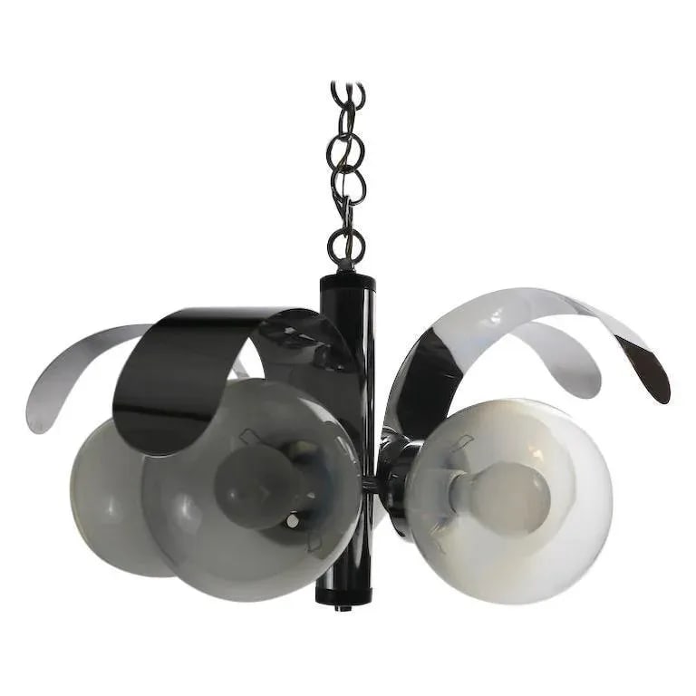 Mod 5-Light Chrome and Glass Ball Chandelier - 11