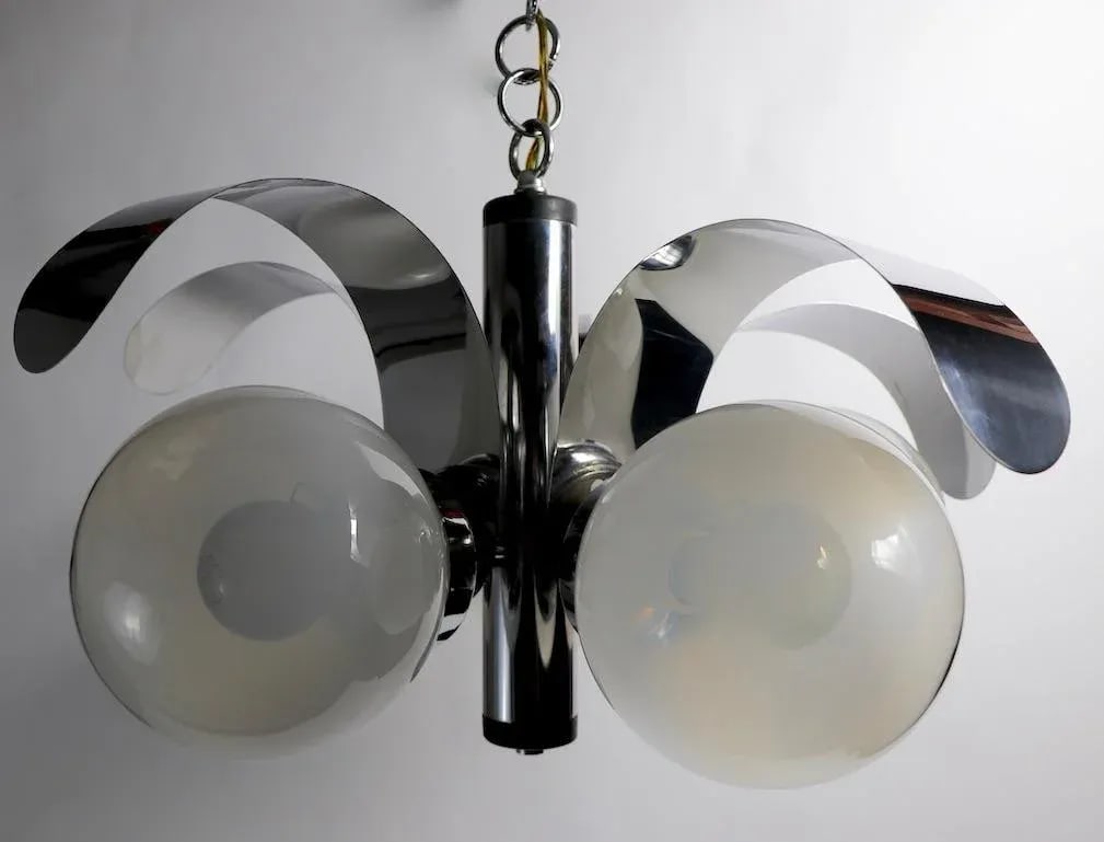 Mod 5-Light Chrome and Glass Ball Chandelier - 5