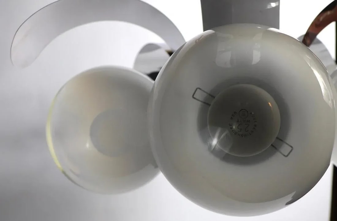 Mod 5-Light Chrome and Glass Ball Chandelier - 7