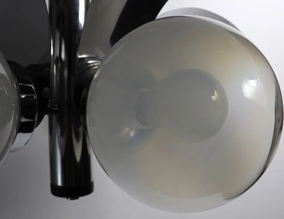 Mod 5-Light Chrome and Glass Ball Chandelier - 8