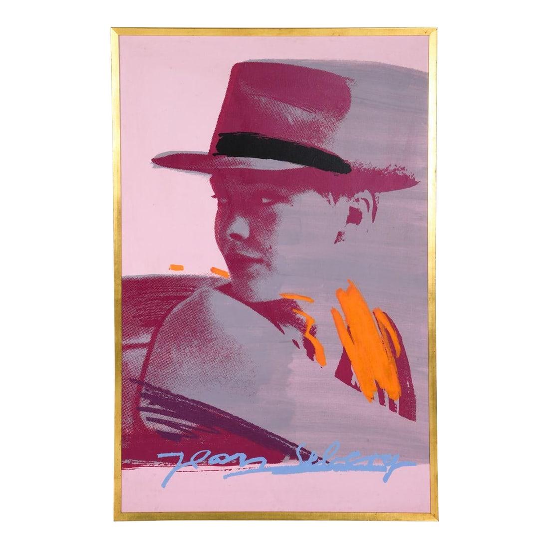 Andy Warhol Style "Jean Seberg" Pop Art Screenprint – Framed: Add a bold pop of color to your walls with this striking Jean Seberg portrait print, capturing the iconic actress in a classic fedora hat. Created in a vivid, high-contrast Andy Warhol screenprint sty