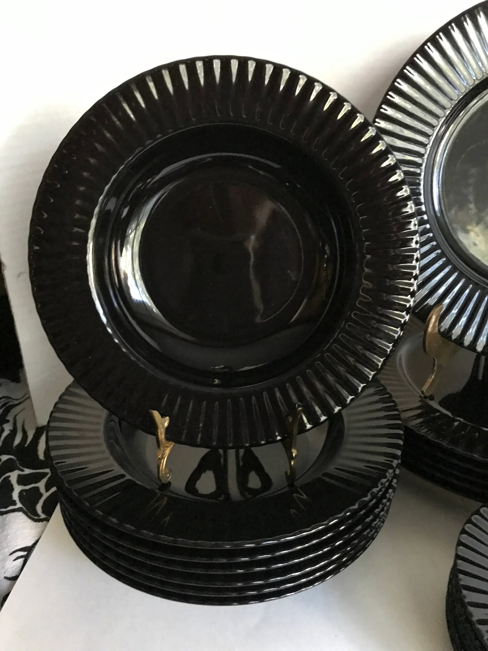 Vintage Mikasa Black Tulip Dinnerware Set - Set of 24 - 4