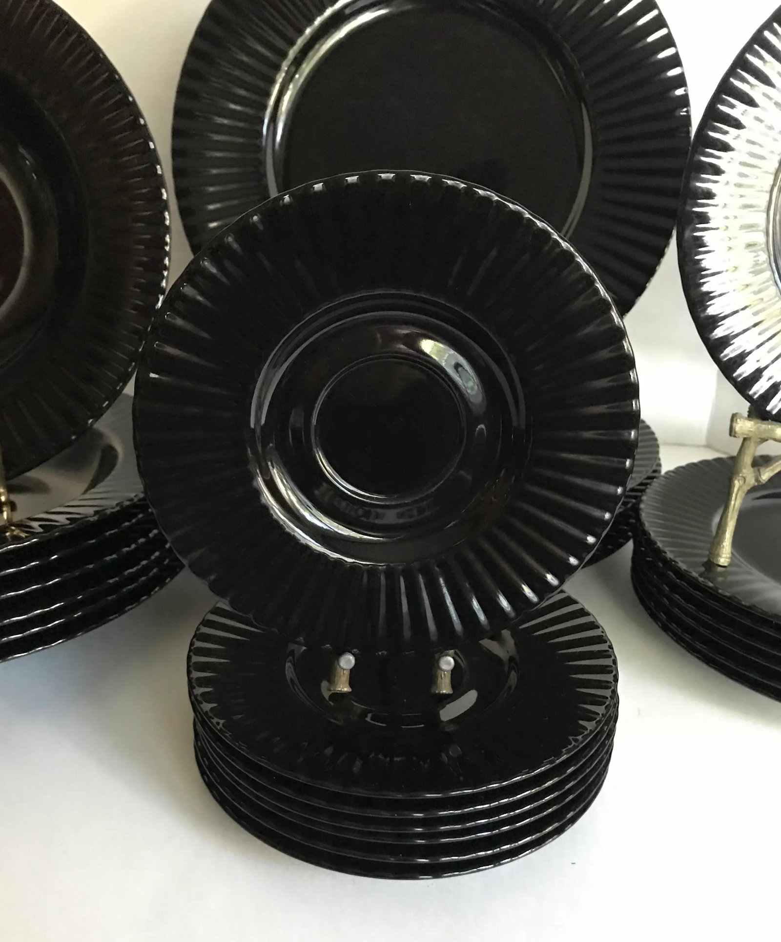 Vintage Mikasa Black Tulip Dinnerware Set - Set of 24 - 5