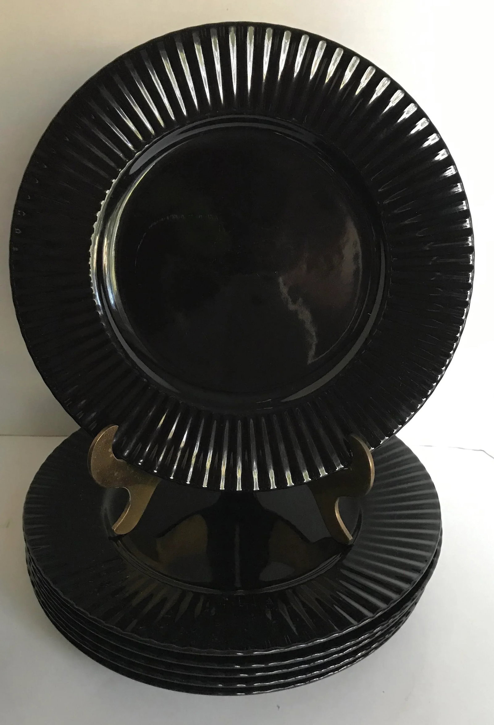 Vintage Mikasa Black Tulip Dinnerware Set - Set of 24 - 7