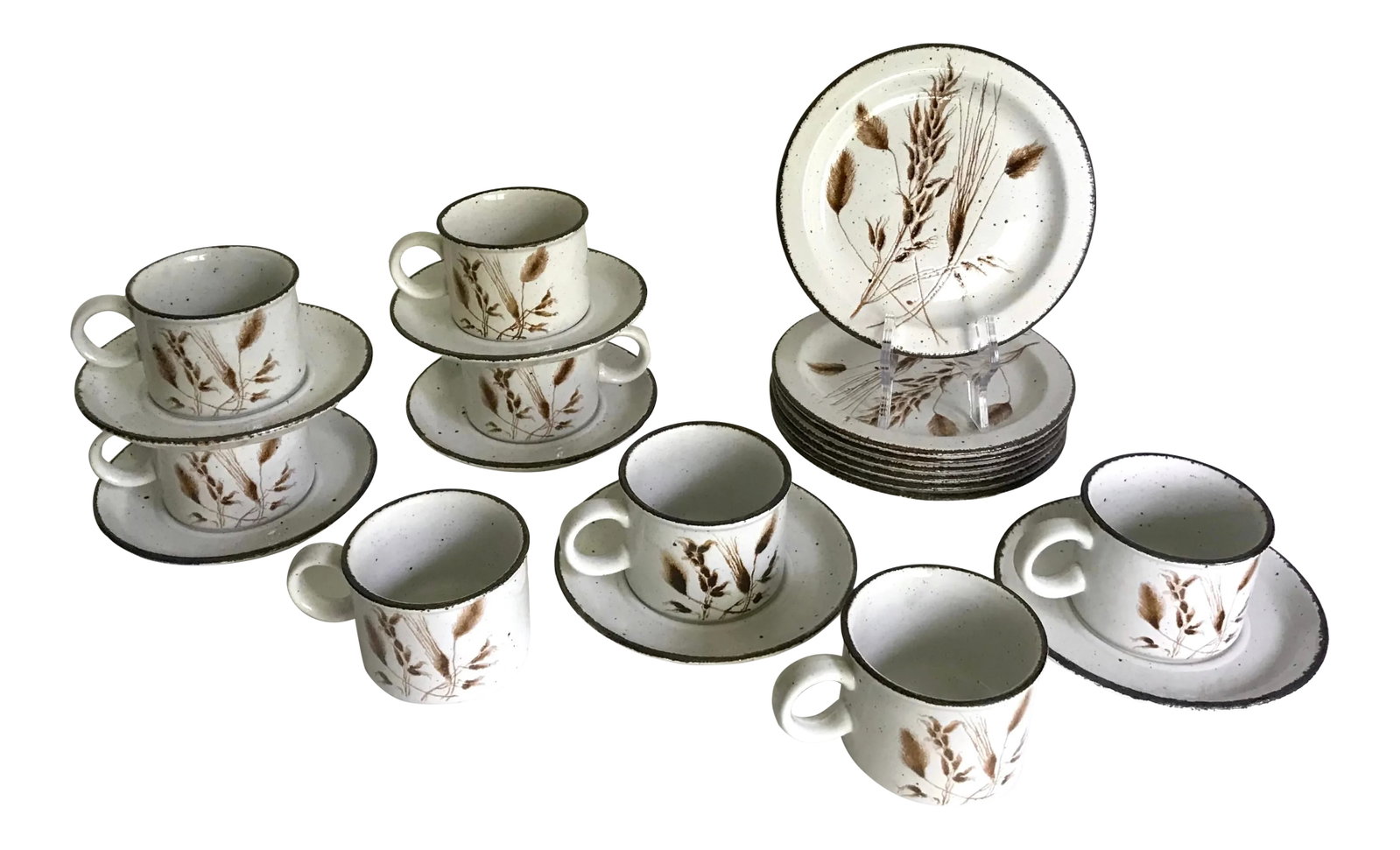 1960's Midwinter Stonehenge Tea Coffee Set With Mug Set and Luncheon Plates - 21 Pieces: I was so lucky to find this set of gorgeous, earthy English pottery from the 1960's! This listing here is for a coffee/tea set with matching smaller luncheon plates. It's perfect for breakfasts! If