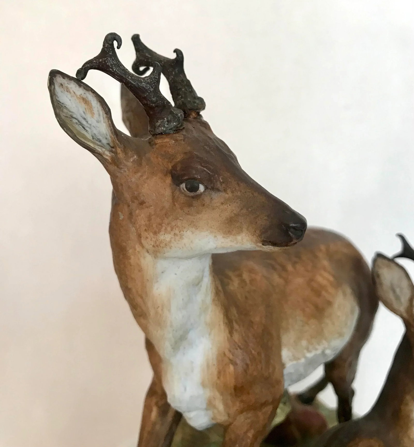 Antique Bavarian Bisque Deer Lidded Dish - 5