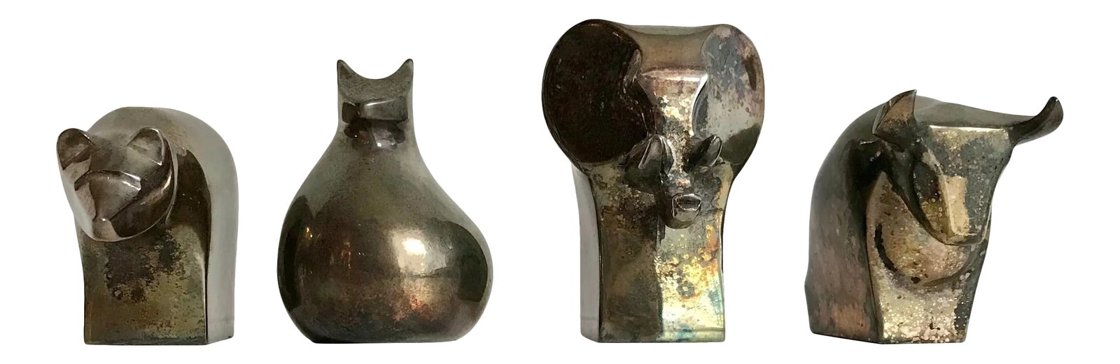 Vintage Dansk Silver Animal Paperweight Decor Set of 4 (1 of 8)