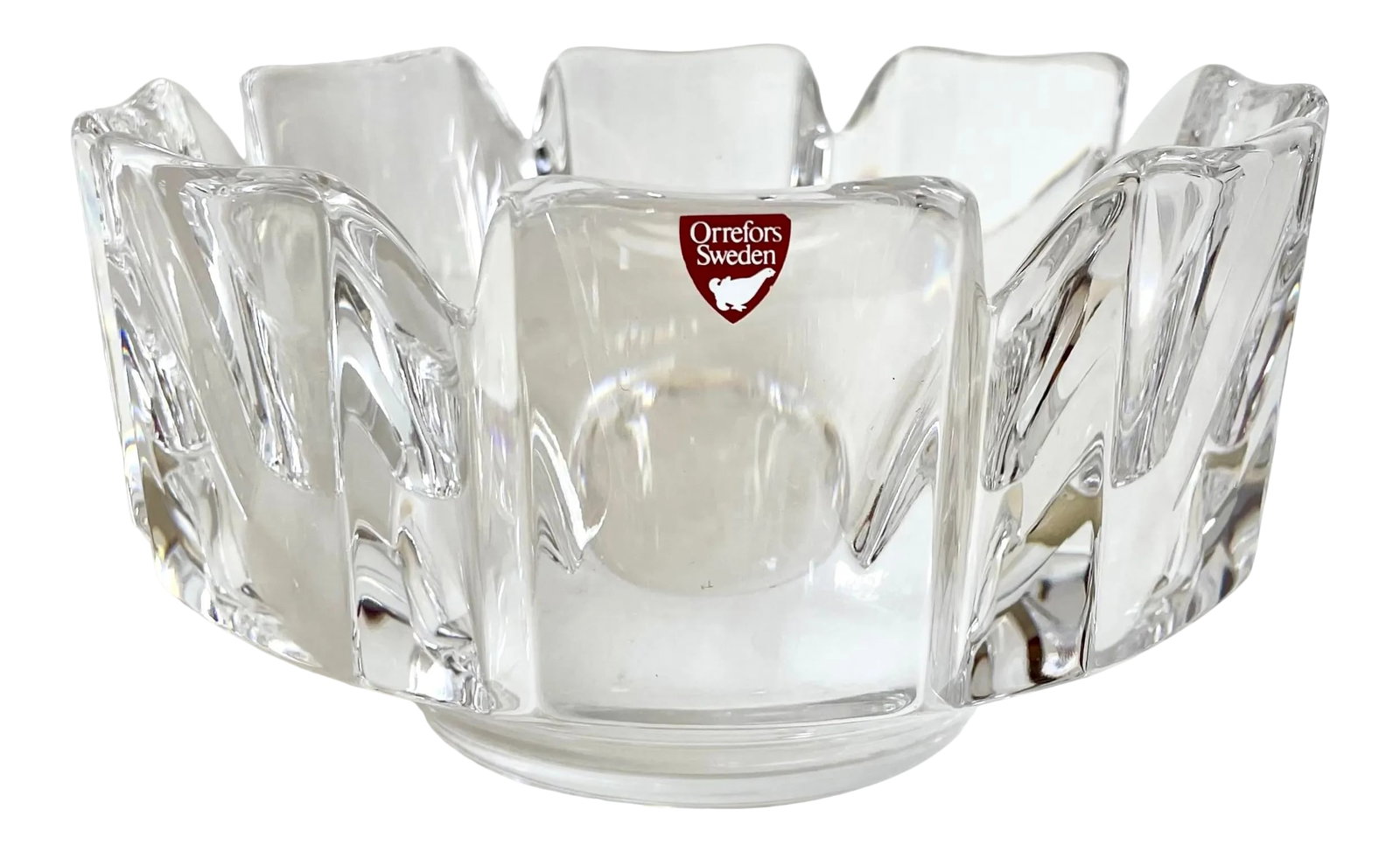 Vintage Orrefors Crystal Corona Bowl by Lars Hellsten (1 of 9)
