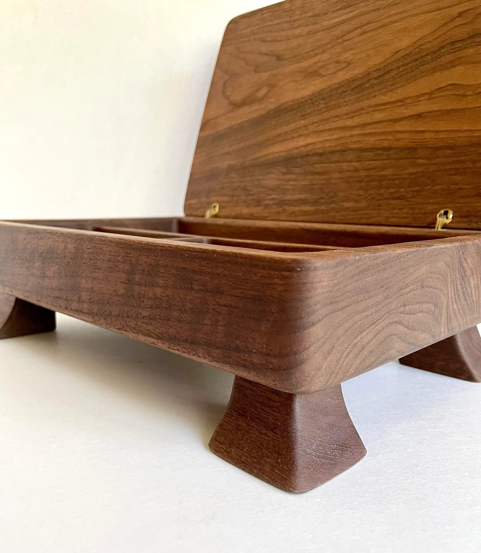 Mid 20th Century Hand-Made Signed Art Deco Wood Jewelry Accessory Box - 11