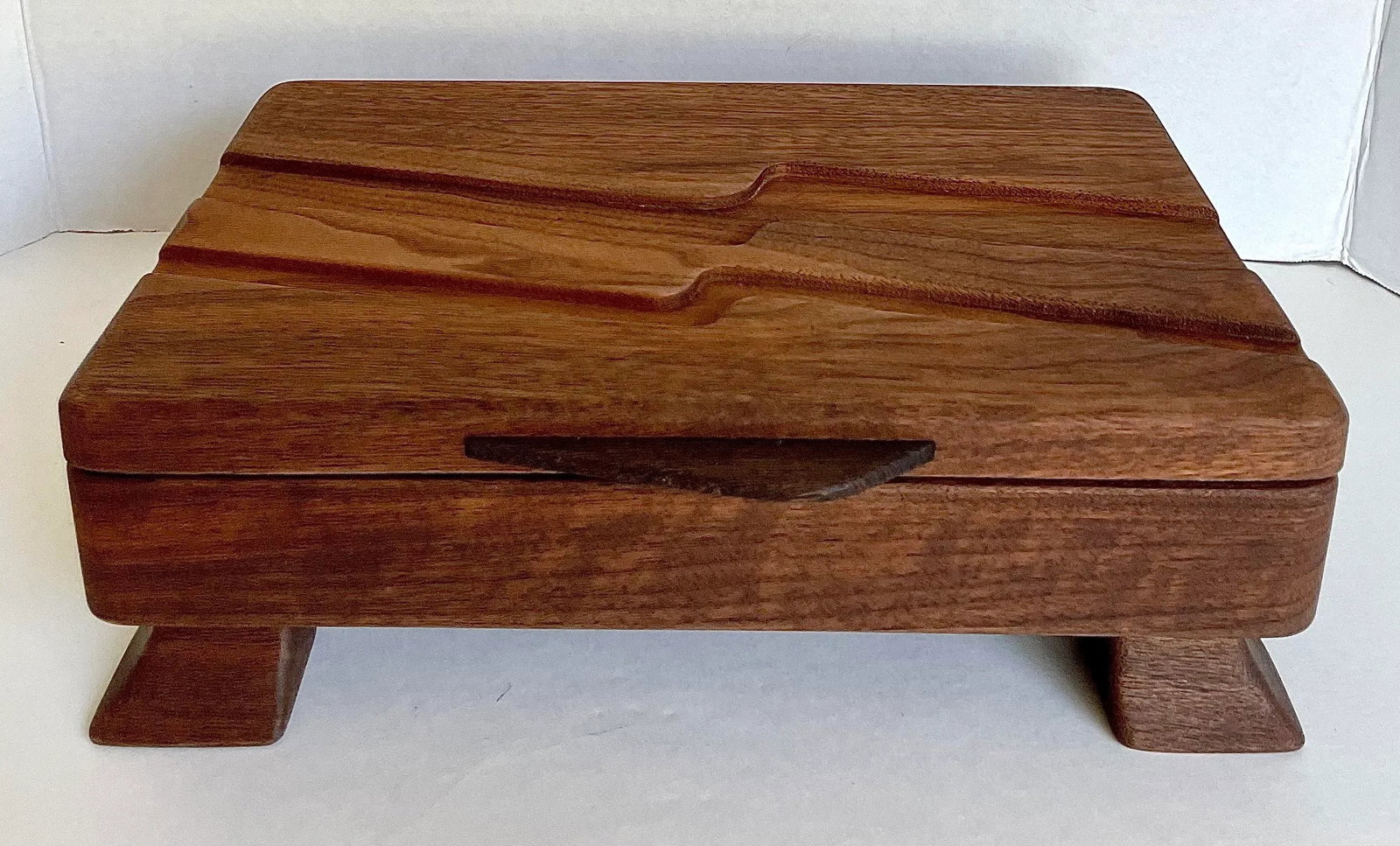 Mid 20th Century Hand-Made Signed Art Deco Wood Jewelry Accessory Box - 13