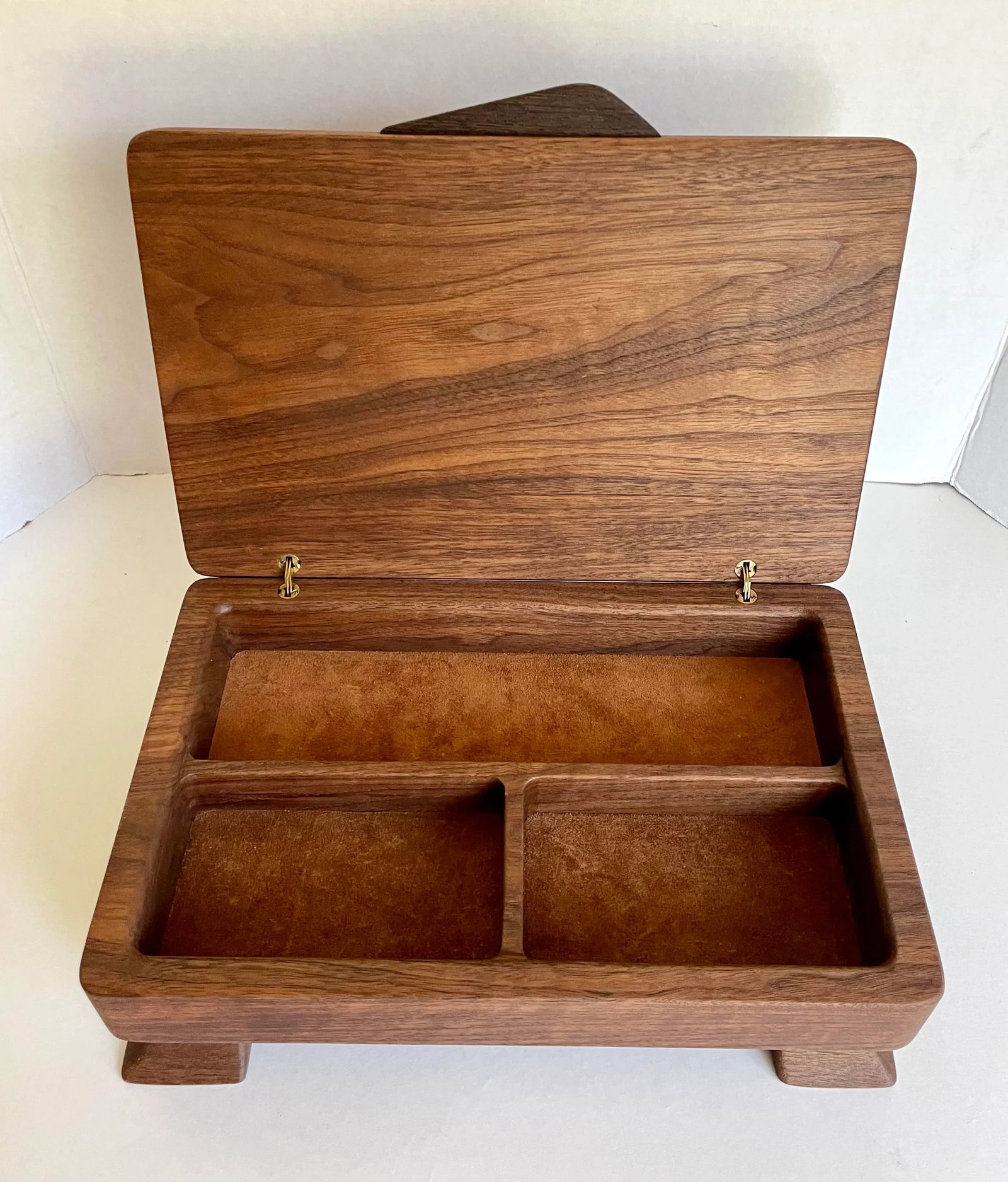 Mid 20th Century Hand-Made Signed Art Deco Wood Jewelry Accessory Box - 4