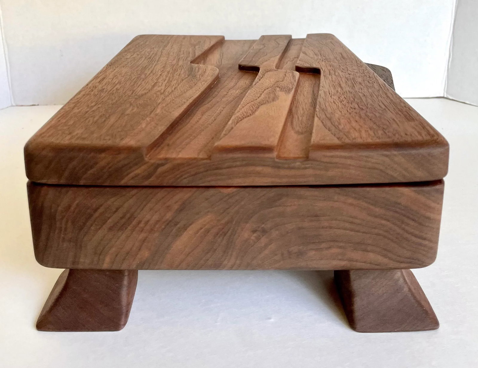 Mid 20th Century Hand-Made Signed Art Deco Wood Jewelry Accessory Box - 8