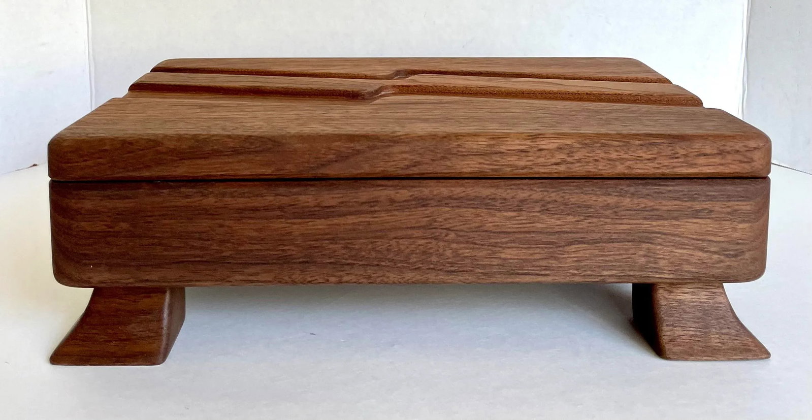 Mid 20th Century Hand-Made Signed Art Deco Wood Jewelry Accessory Box - 9
