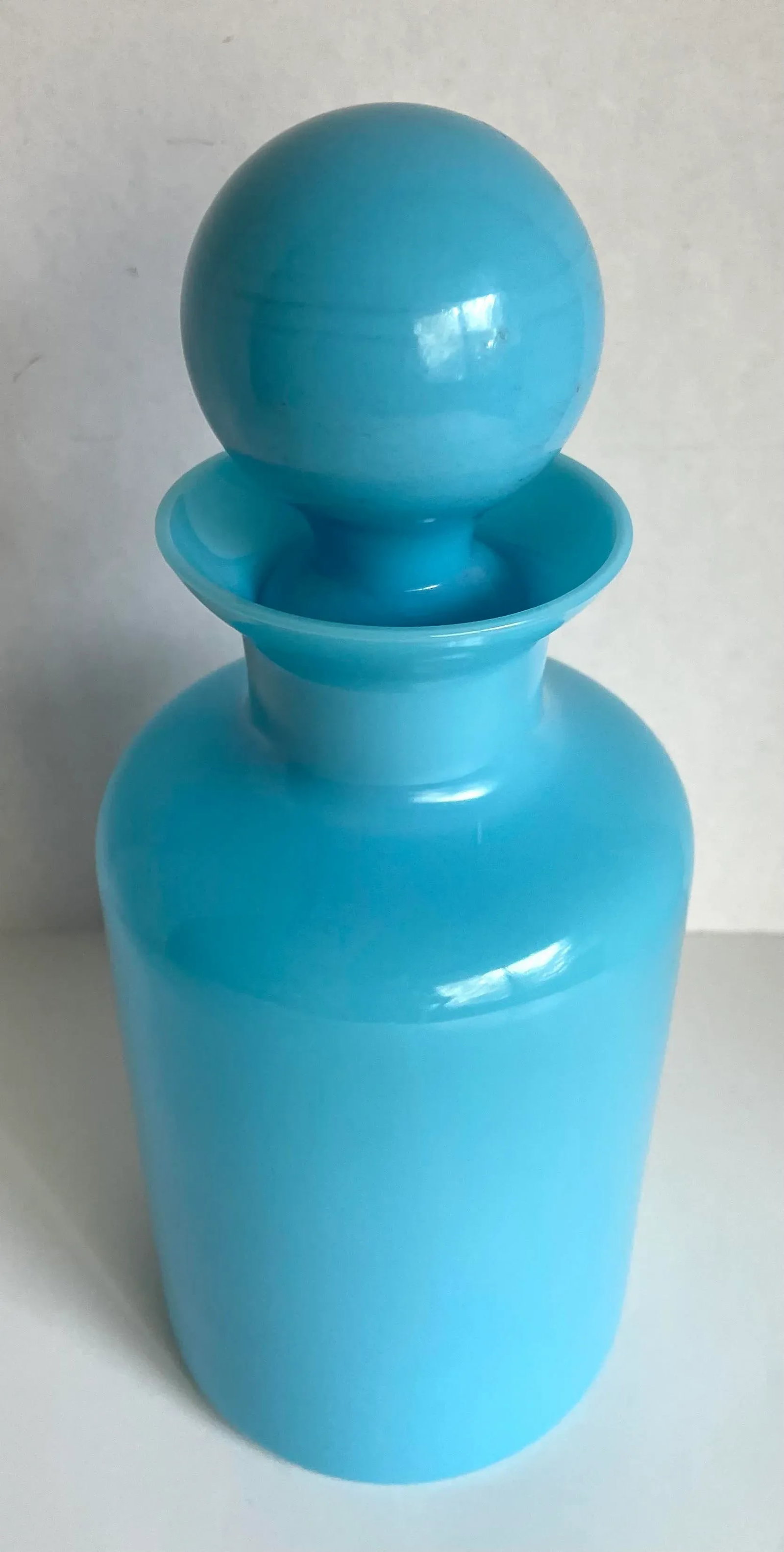 1940's Portieux Vallerysthal French Blue Opaline Decanter - 2