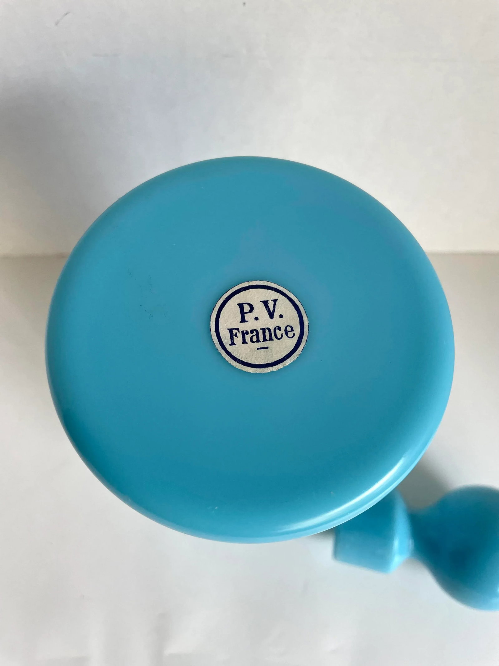 1940's Portieux Vallerysthal French Blue Opaline Decanter - 7
