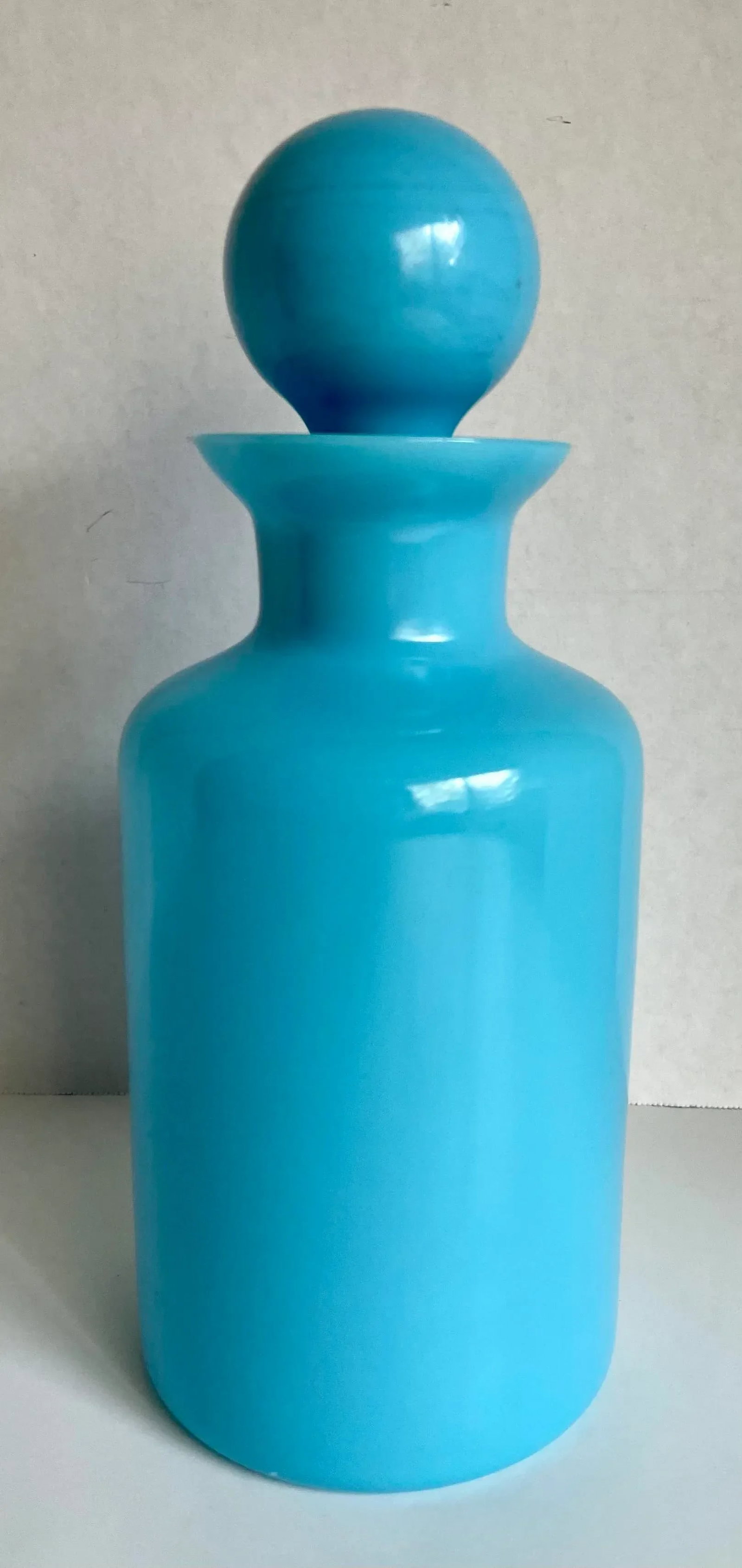 1940's Portieux Vallerysthal French Blue Opaline Decanter - 8