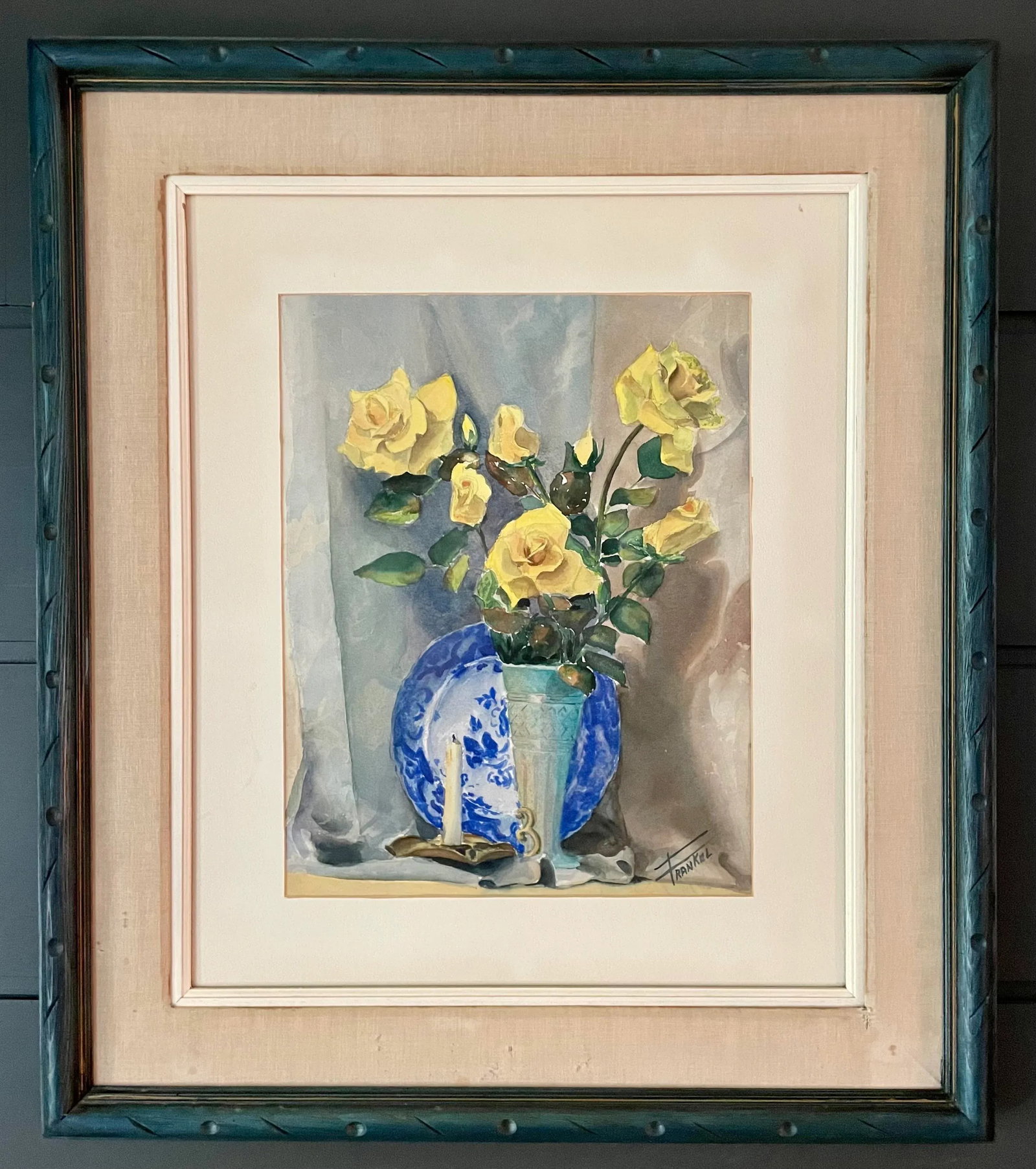 Mid-Century Modern Original Watercolor Still-Life Painting by Frankel - 2