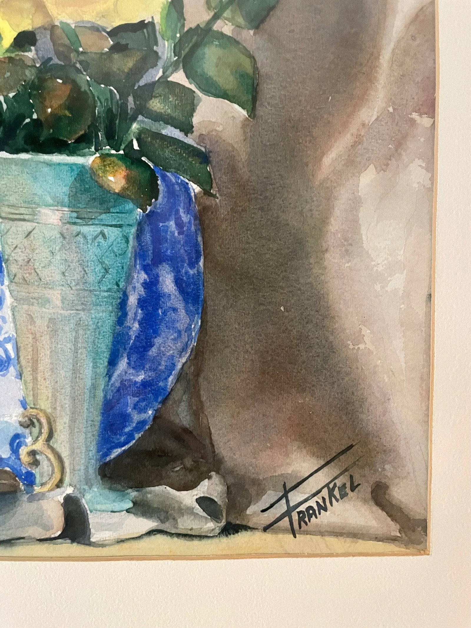 Mid-Century Modern Original Watercolor Still-Life Painting by Frankel - 3