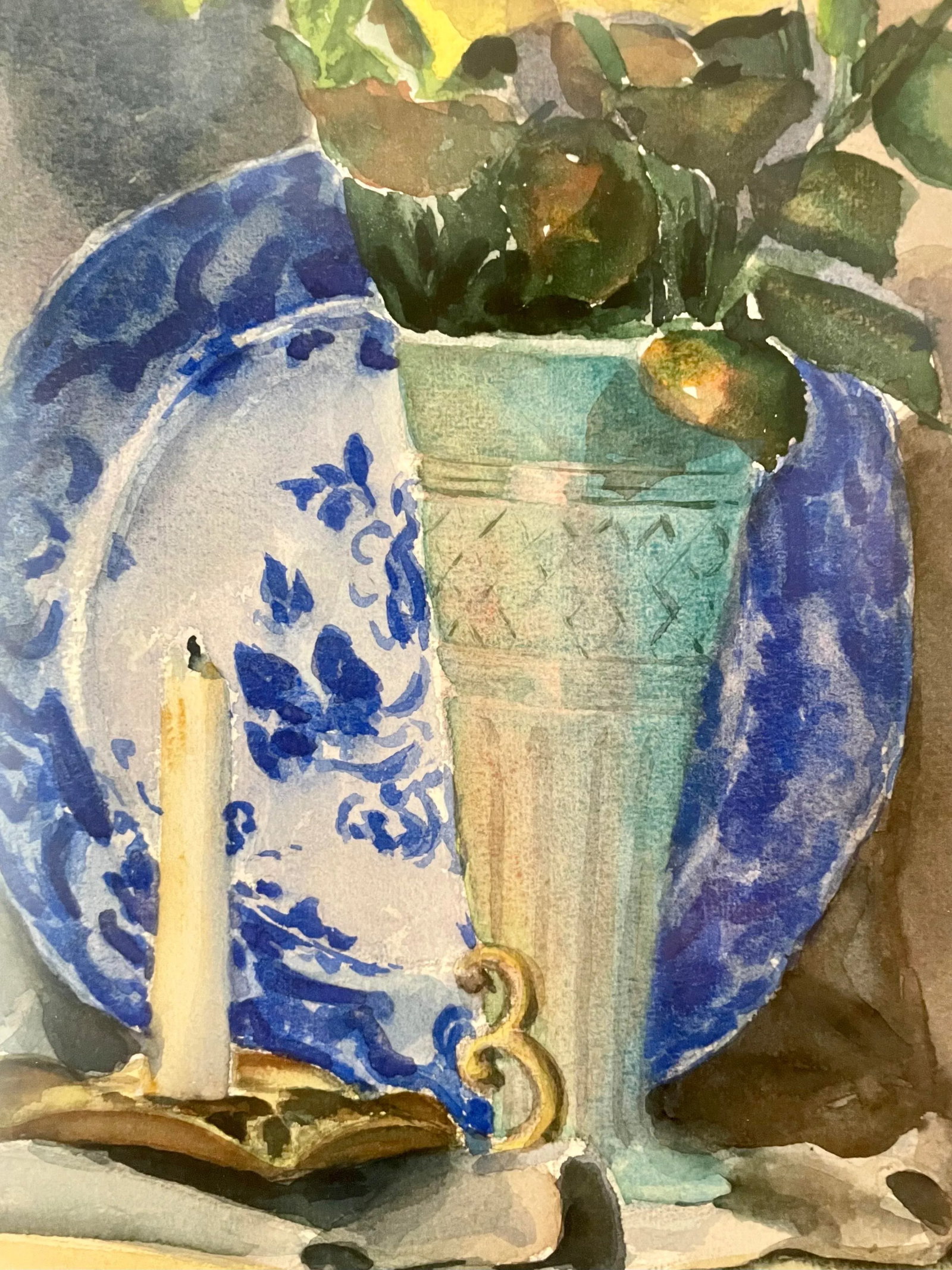Mid-Century Modern Original Watercolor Still-Life Painting by Frankel - 5