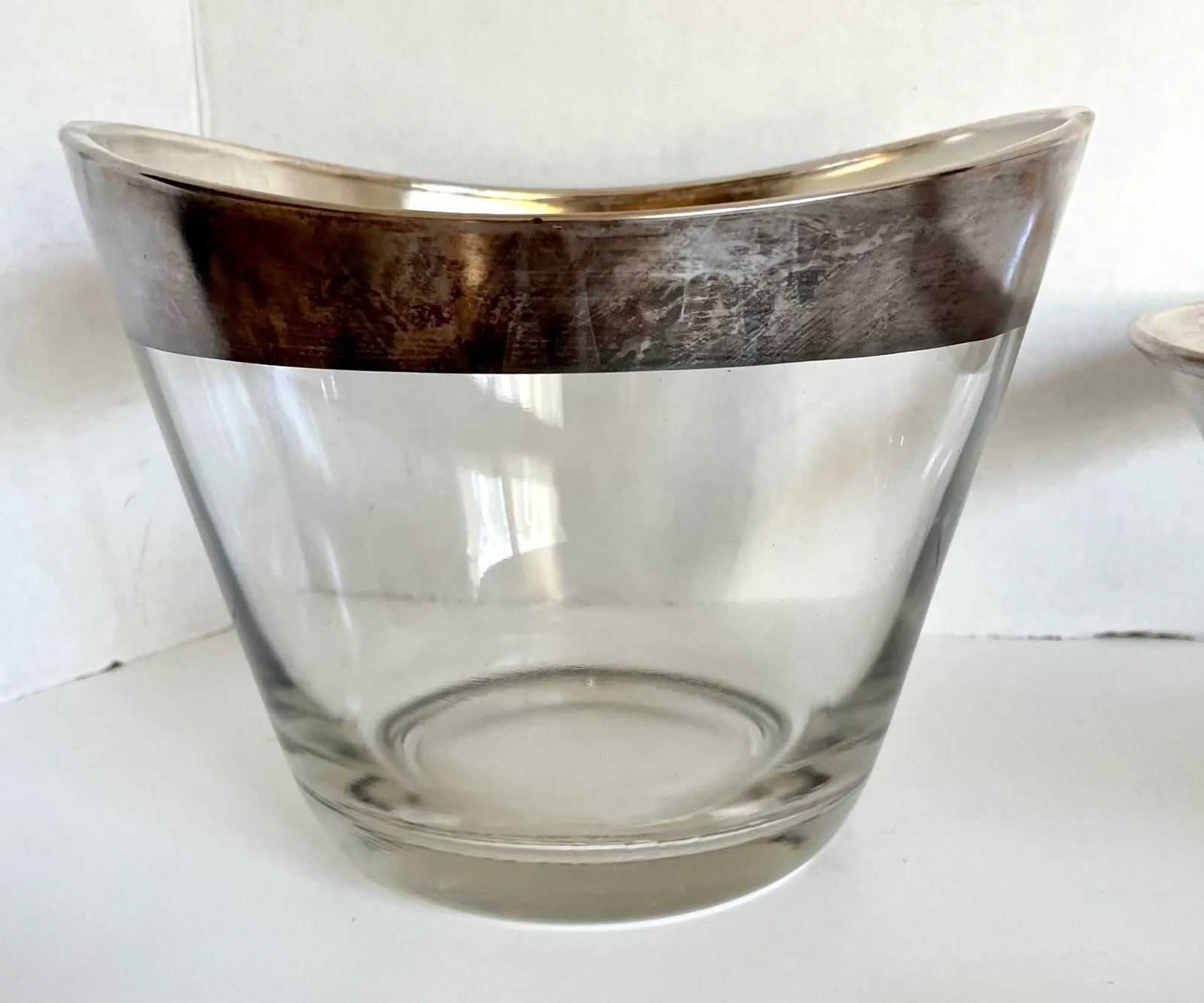 1950's Dorothy Thorpe Silver Band Glass Serving Set - Set of 5 - 5