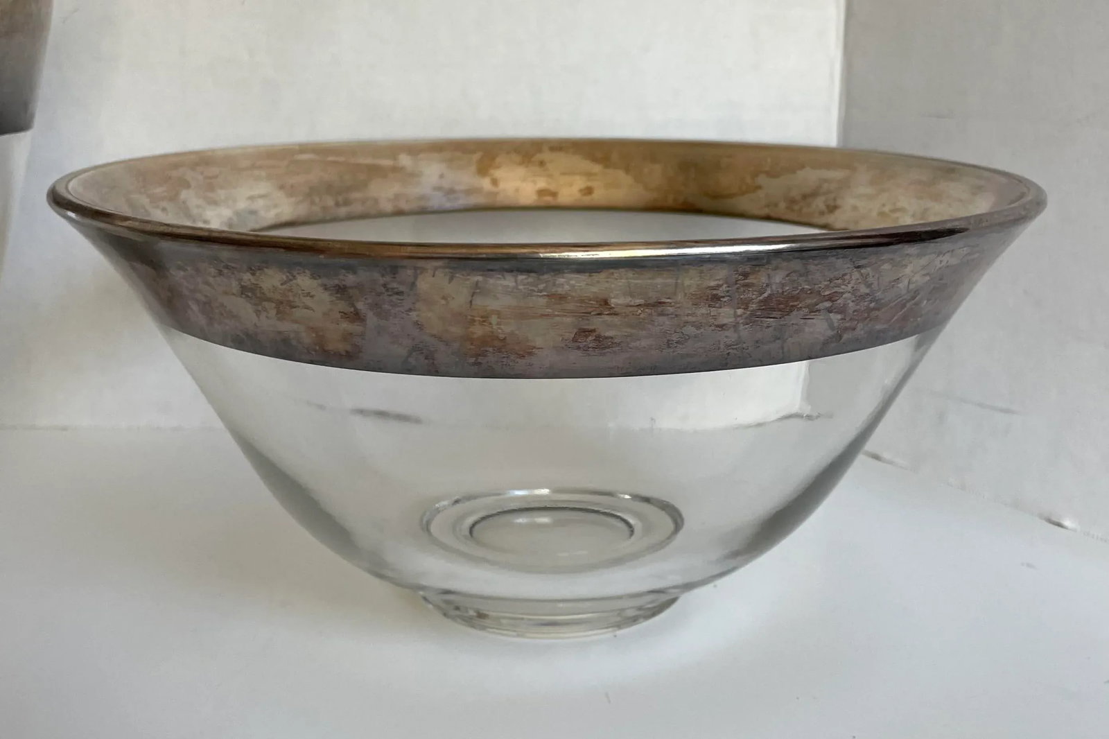 1950's Dorothy Thorpe Silver Band Glass Serving Set - Set of 5 - 7