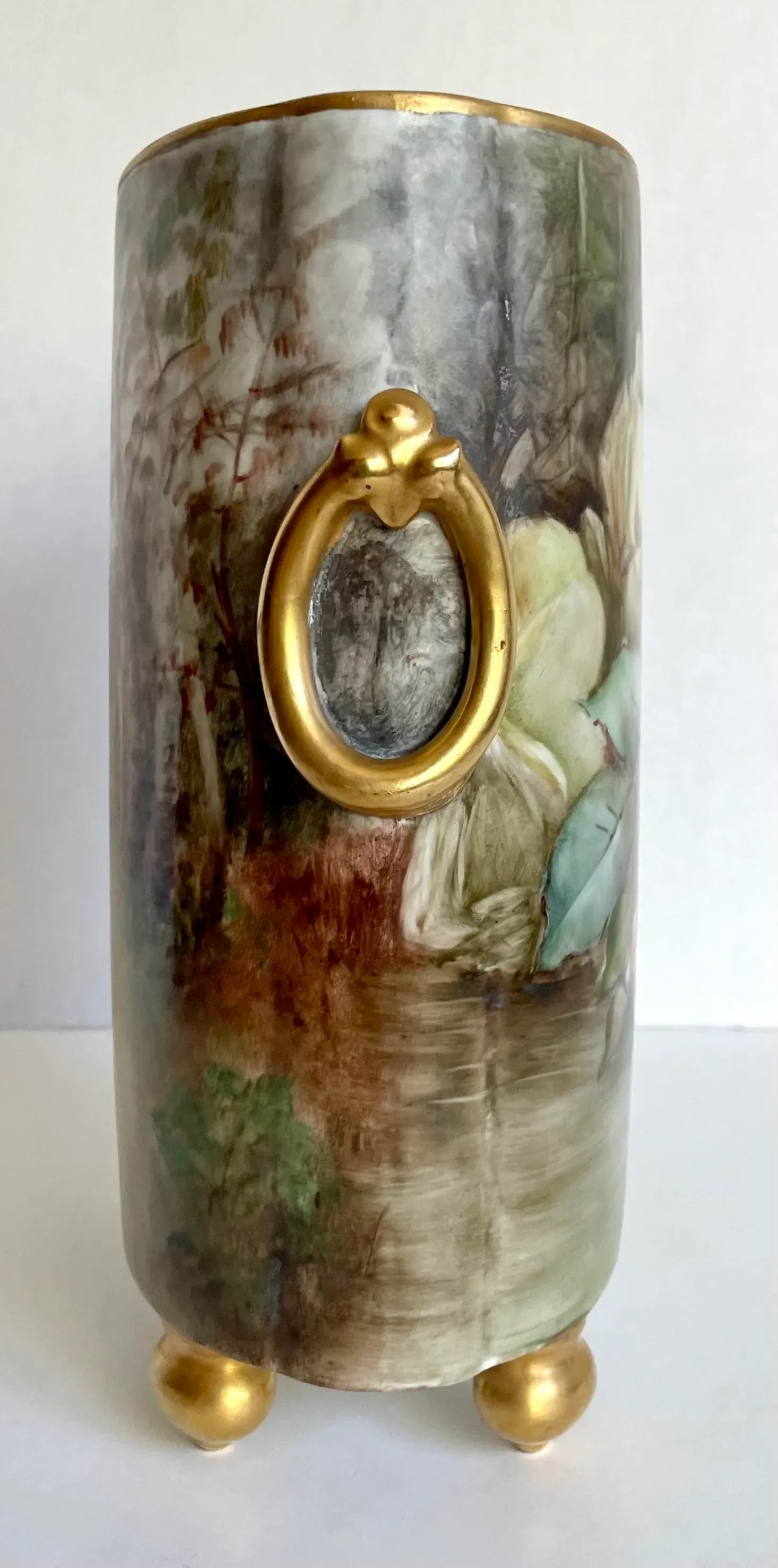 Antique Guerin Limoges Porcelain Cachepot Vase - 4