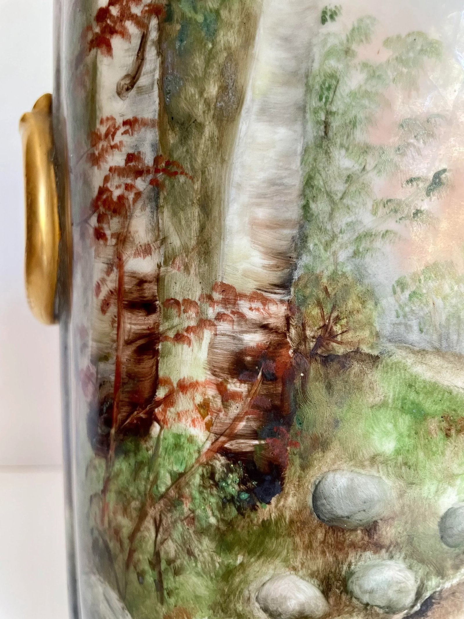 Antique Guerin Limoges Porcelain Cachepot Vase - 9